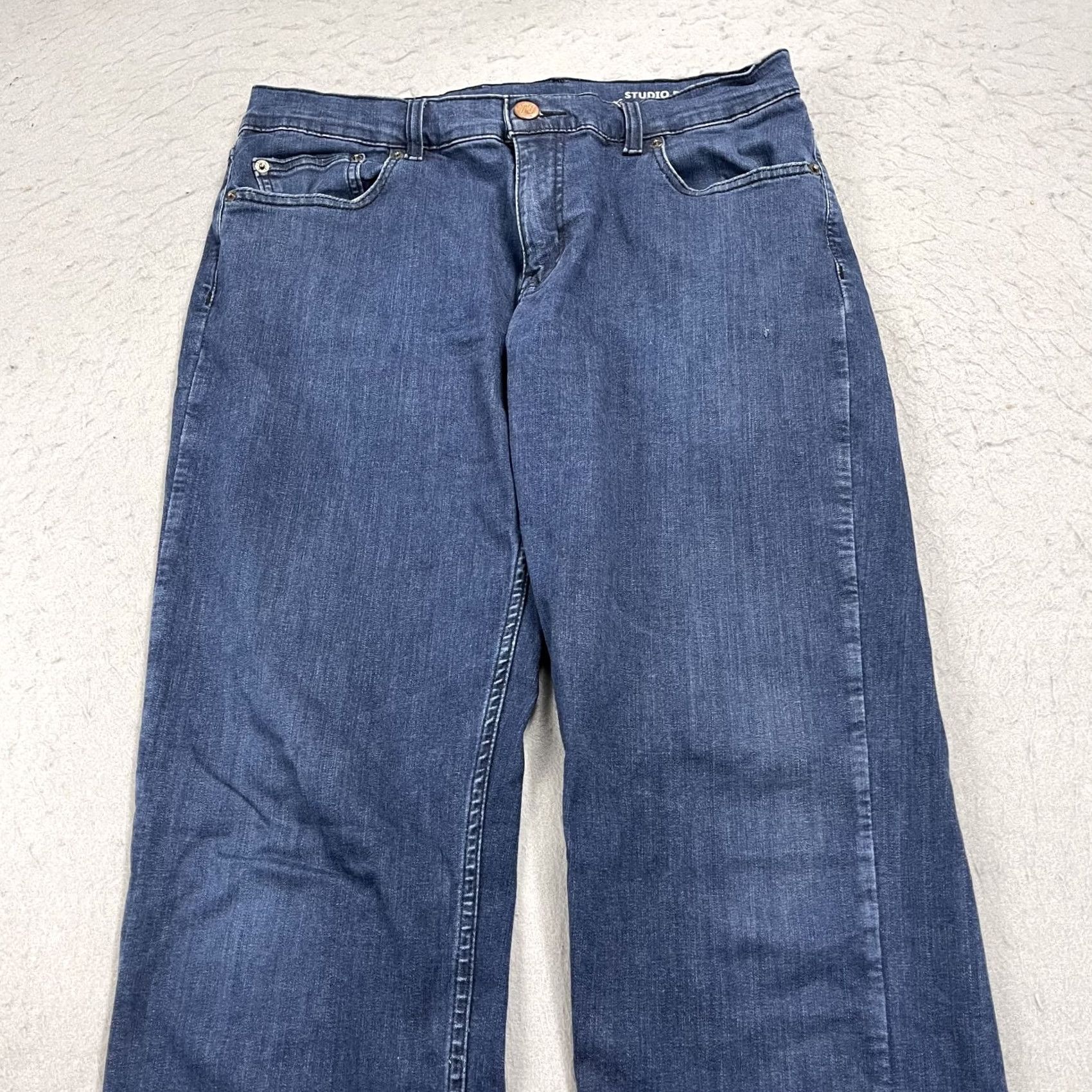 Vintage Mugsy Jeans Mens 34x34 Blue Stretch Casual Cotton Blend Denim Comfy Size US 34 / EU 50 - 2 Thumbnail