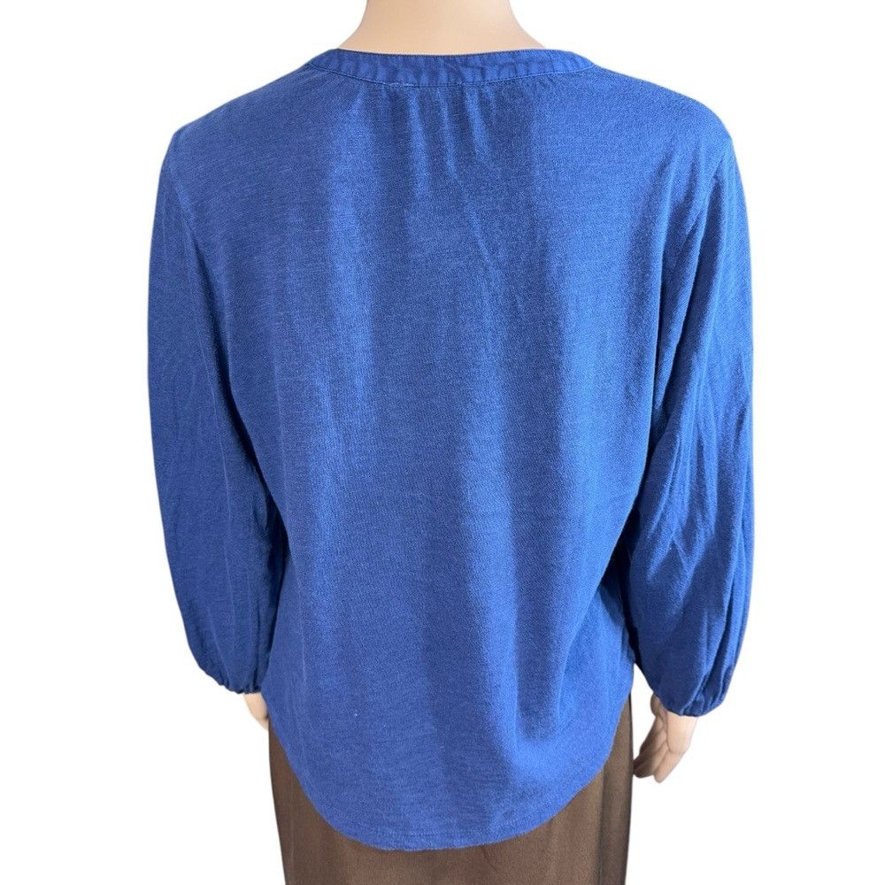 Lucky Brand NWT New Lucky Brand Embroidered Crochet Trim Blue Top Size Size S / US 4 / IT 40 - 4 Thumbnail
