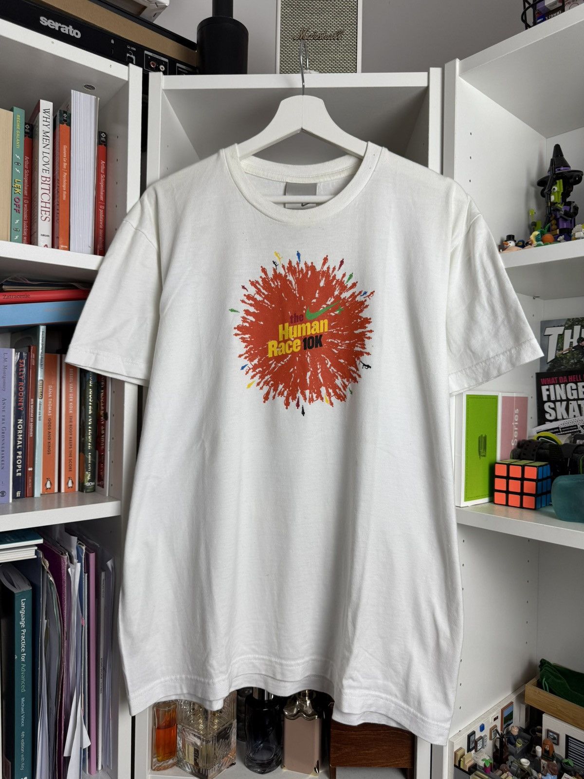 Humanrace × Nike × Vintage Vintage y2k Nike Human Race white t-shirt L baggy running Size US L / EU 52-54 / 3 - 1 Thumbnail