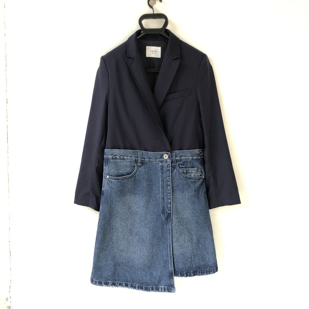 Designer AMERI Hybric Tailored Blazer Denim Skirt Dress Size S / US 4 / IT 40 - 1 Thumbnail