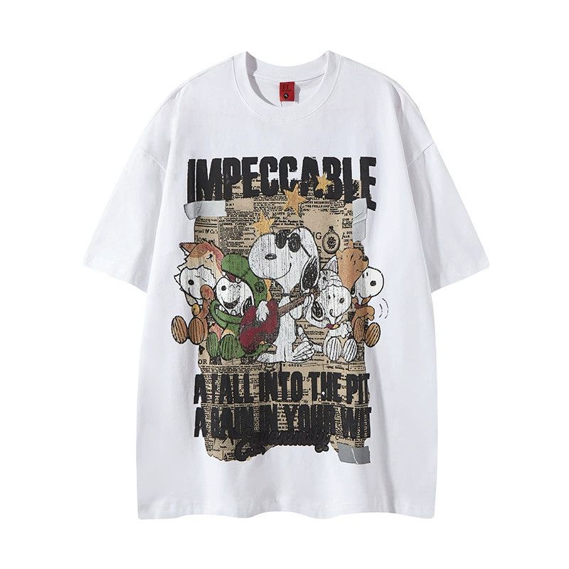 Vintage Men's loose cute cartoon puppy print T-shirt y2k Size US M / EU 48-50 / 2 - 1 Thumbnail