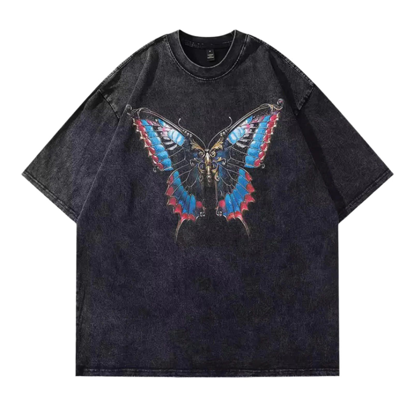 Other Butterfly Print Bleached Tee Size US M / EU 48-50 / 2 - 1 Thumbnail