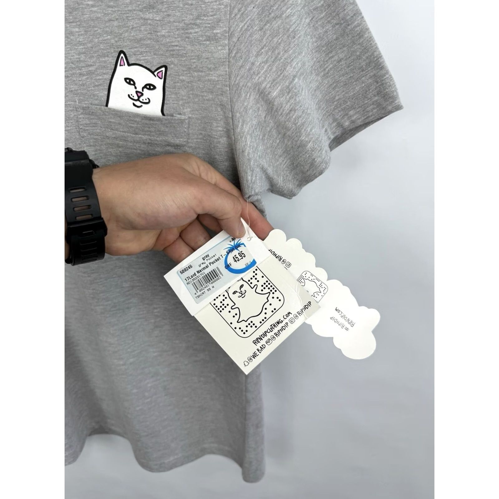 RIPNDIP RIPNDIP T-Shirt Cat Pocket NWT Lord Nermal Gray M Womens Size M / US 6-8 / IT 42-44 - 5 Thumbnail