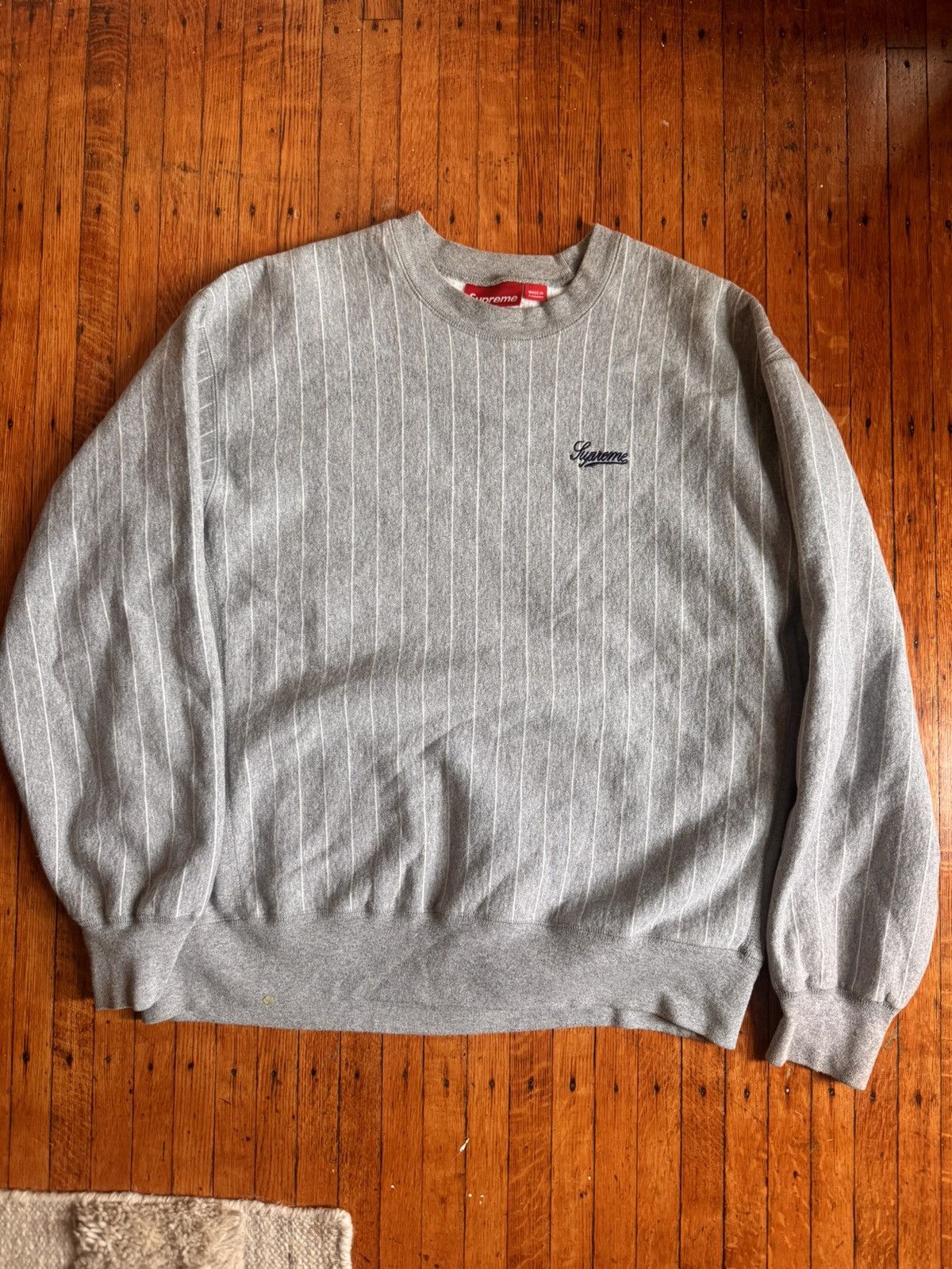 Supreme Supreme Pinstripe Crewneck Size US M / EU 48-50 / 2 - 1 Thumbnail