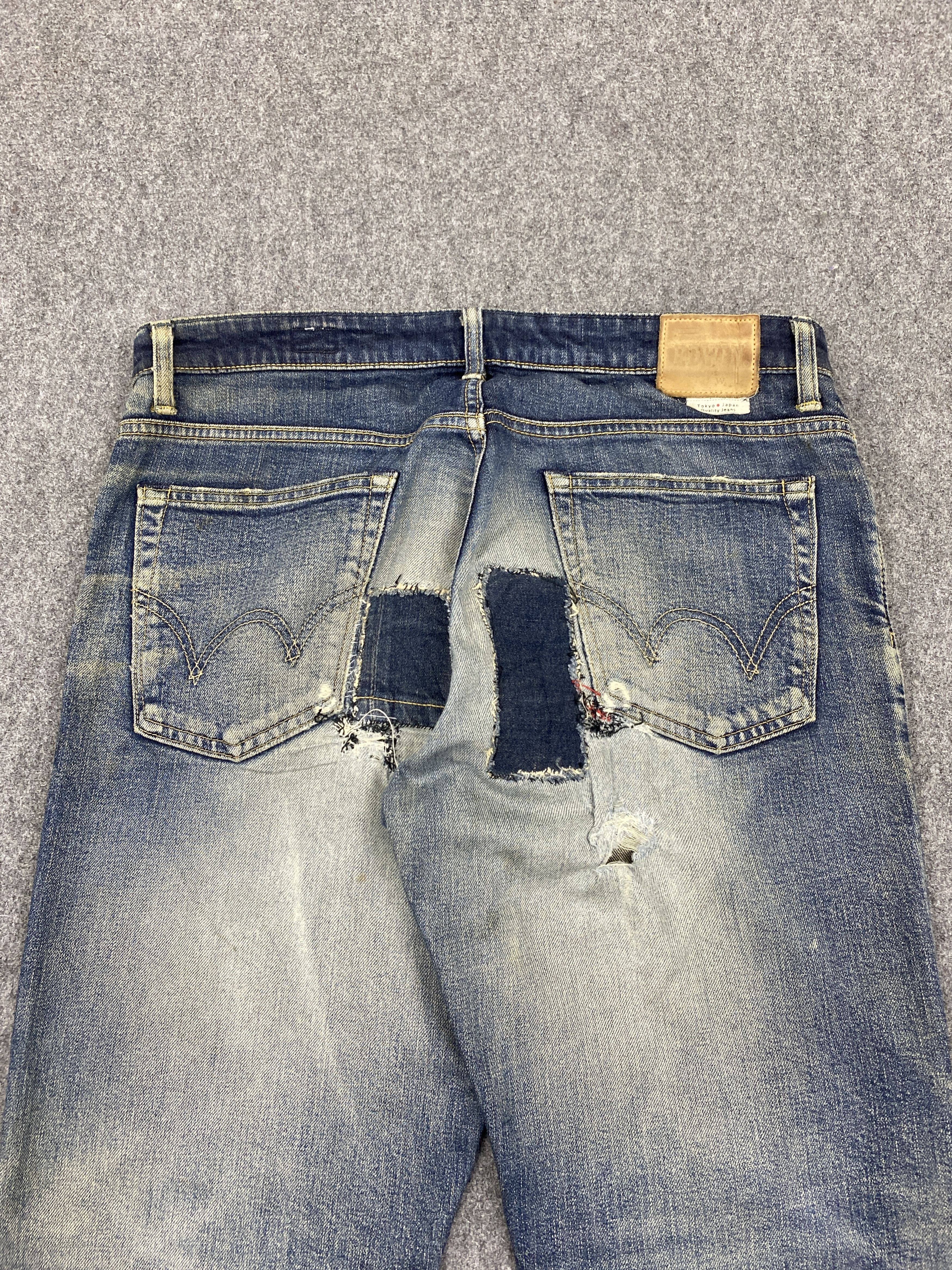Edwin Vintage Distressed Edwin Made In Japan Patches Jeans DP2727 Size US 35 - 4 Thumbnail