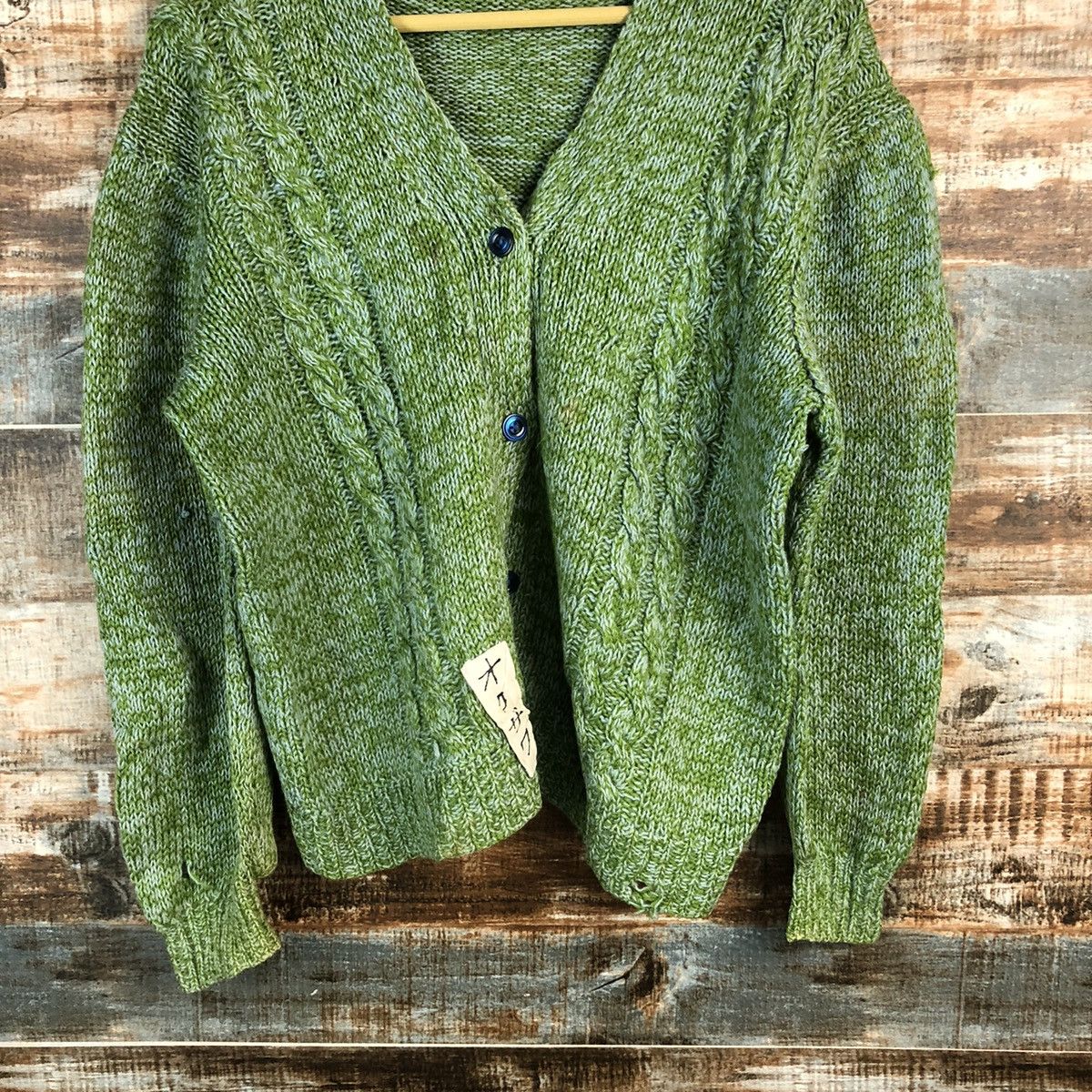 Japanese Brand Japan vintage Green Hand Knitwear cardigan #A2321 Size US S / EU 44-46 / 1 - 3 Thumbnail