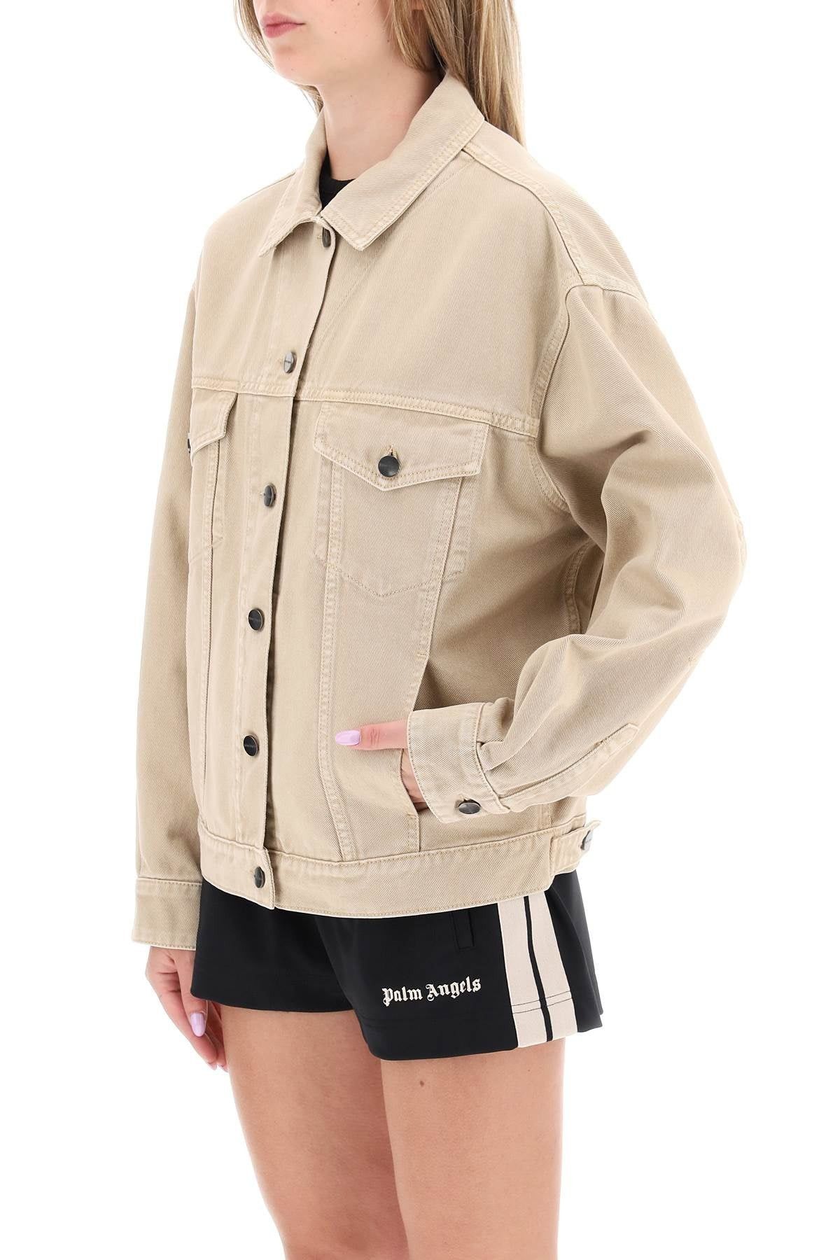 Palm Angels o1y1125 Denim Jacket in Beige Size S / US 4 / IT 40 - 3 Thumbnail