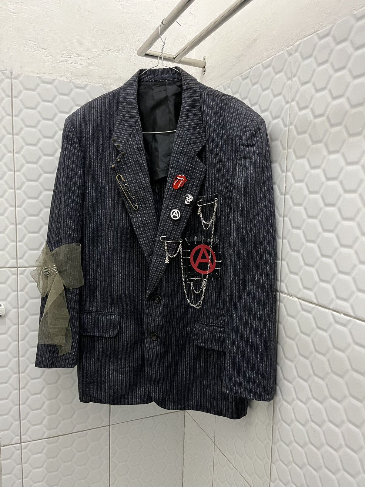 Comme des Garcons × Comme des Garcons Homme Vintage 90's Comme Des Garcons Punk Blazer Size 38R - 3 Thumbnail