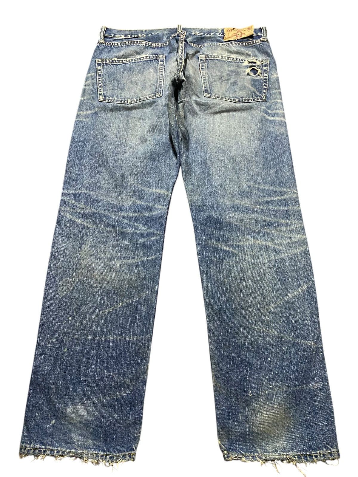 Neighborhood Vintage Japanese Brand Skull Ripped Jeans Size US 33 - 2 Thumbnail