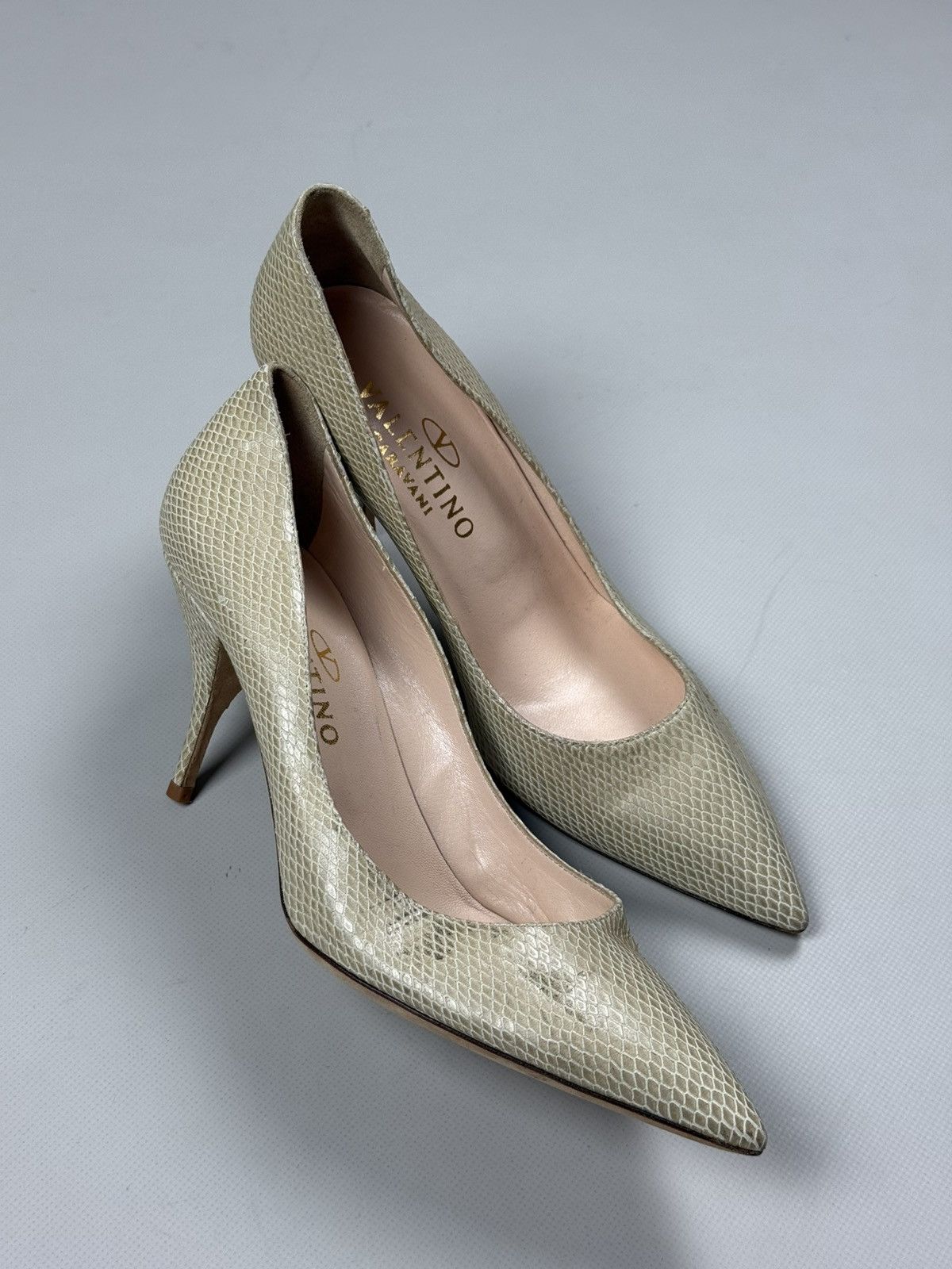 Valentino Valentino Garavani Snakeskin Pattern Leather Heels Shoes Size US 10 / IT 40 - 5 Thumbnail
