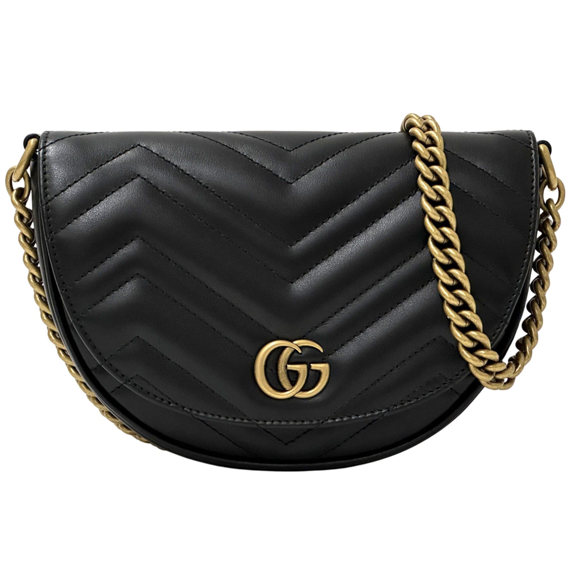 Gucci Gucci Women's Handbag, GG Marmont, Leather, Chain Shoulder Bag, Black, 746431, Quilted, Crossbody Size ONE SIZE - 1 Thumbnail