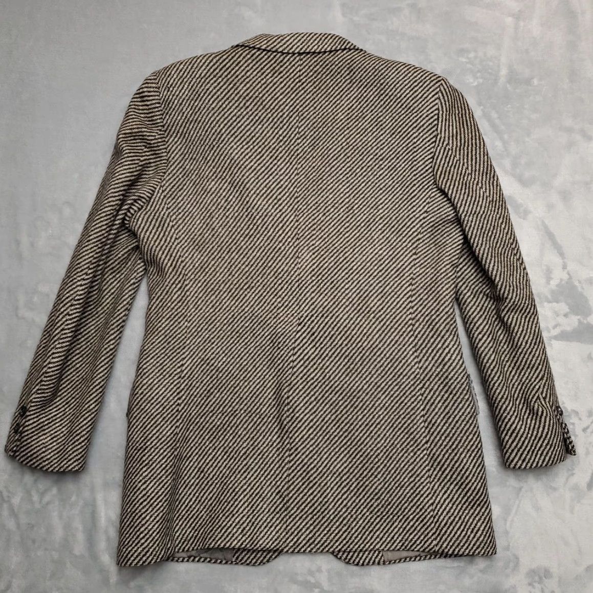 Vintage Hudsons Mens Blazer Jacket Casual Vintage Union Made in USA Western Wool Striped Brown 39 Two-Button Notch Lined Pockets Mens Size 40R - 5 Thumbnail