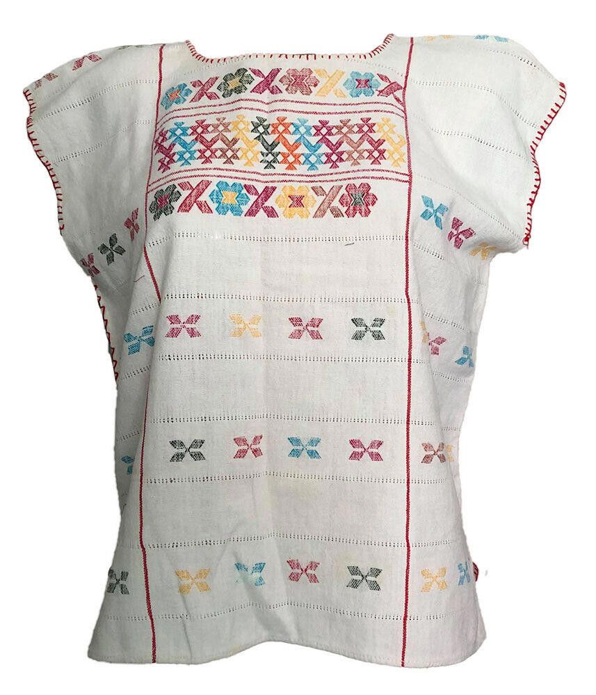 Designer Pre Owned White Colorful Belt Loomed Hand Made Blouse L Size L / US 10 / IT 46 - 1 Thumbnail