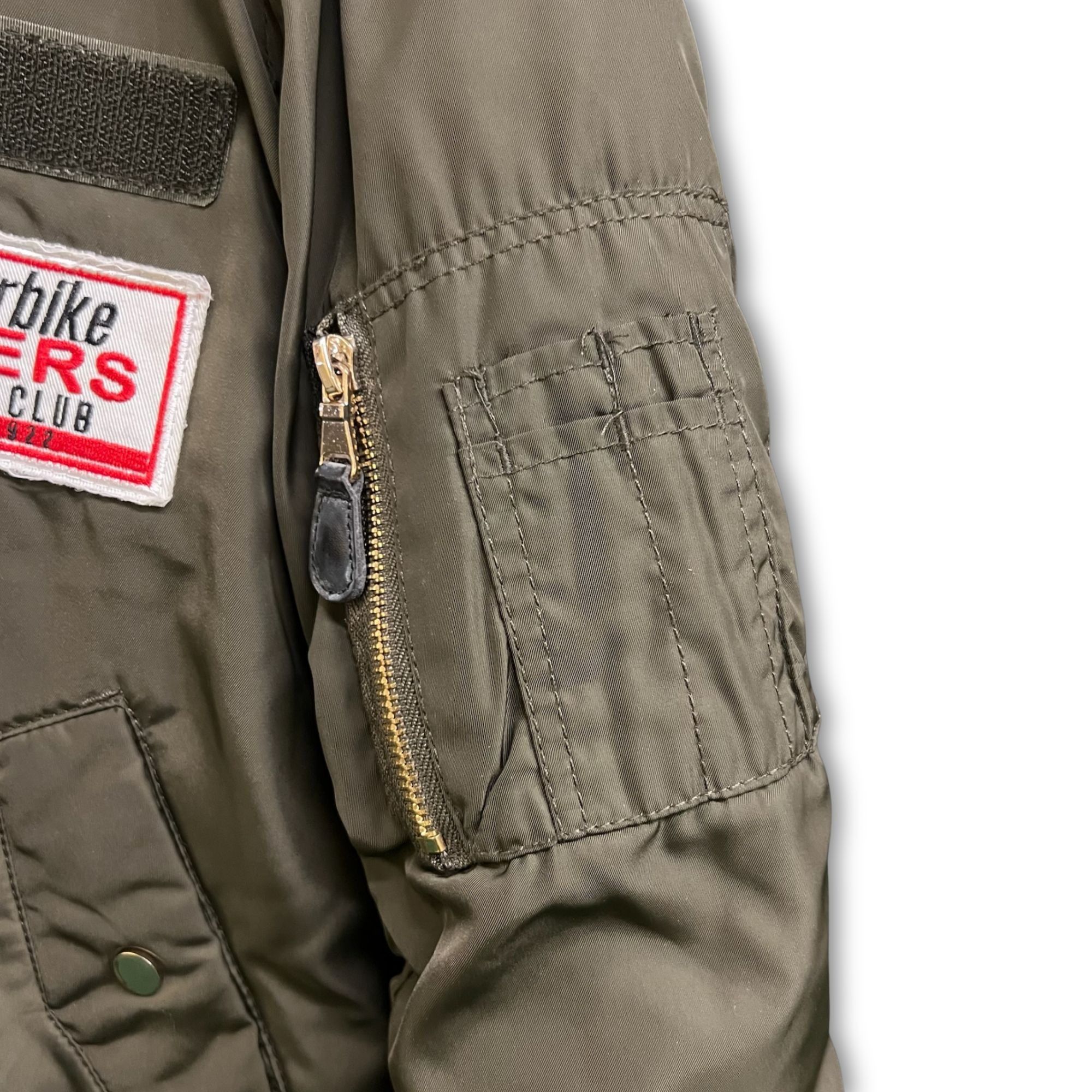 Bershka Dark Green Bershka Bomber Jacket W/ Adventure & Motorbike Ri Size US S / EU 44-46 / 1 - 6 Thumbnail