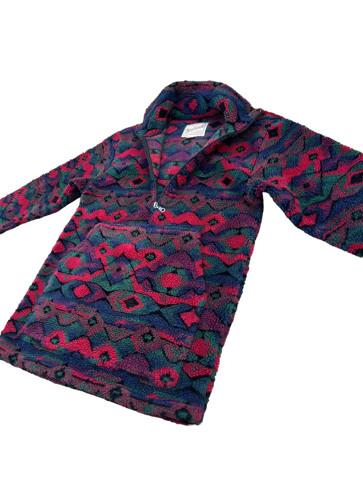 Woolrich Woolen Mills Vintage 90s WOOLRICH Usa Tribal Pullover Bulky Fleece Jacket Size US S / EU 44-46 / 1 - 14 Thumbnail