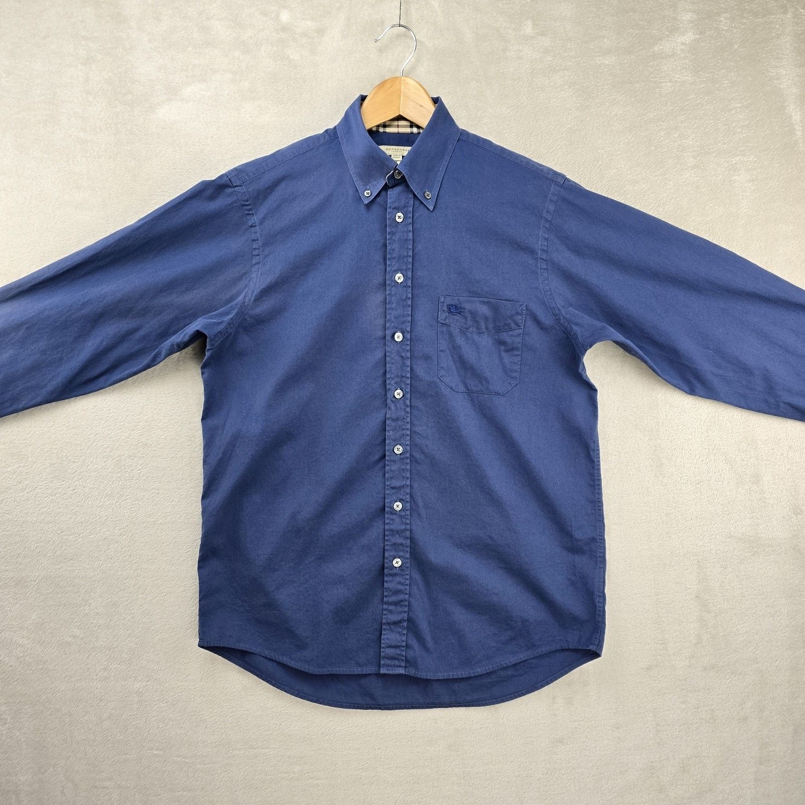 Burberry Burberry London Button Down Shirt Medium Blue Long Sleeve Size US M / EU 48-50 / 2 - 2 Thumbnail