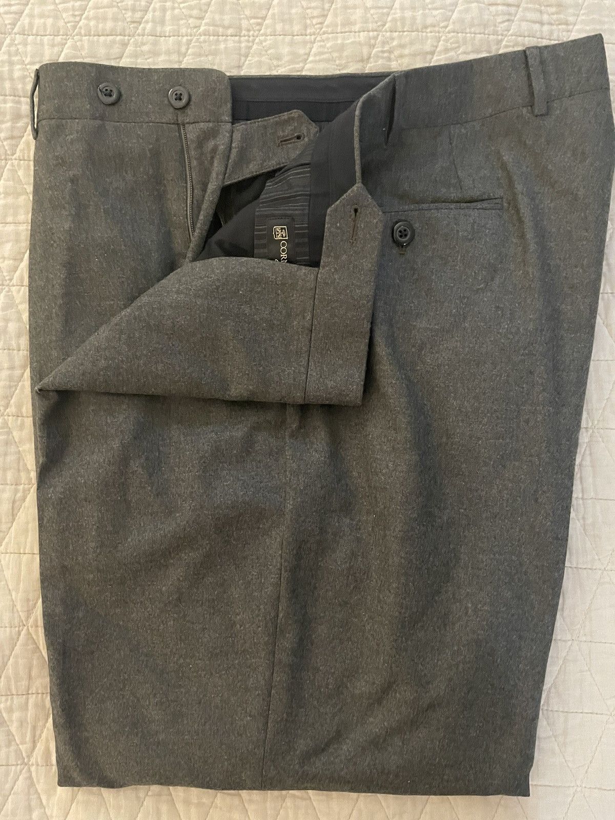 Corneliani Luxury Wool Flat Front Trouser Size US 38 / EU 54 - 3 Thumbnail