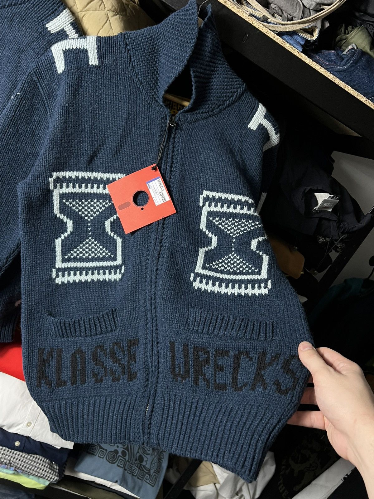Edwin NWT Edwin x Klasse Wrecks Timer Cardigan Navy Size M Y2K Size US M / EU 48-50 / 2 - 9 Thumbnail