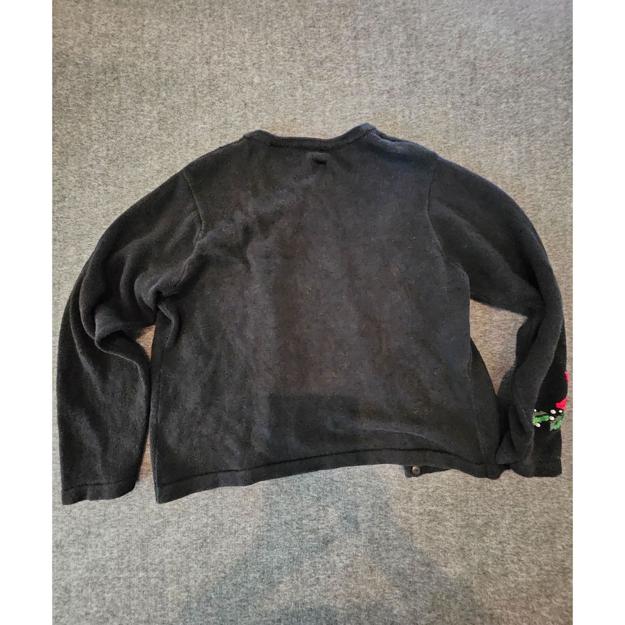 Other Vintage 90s B.D. Design Womens Black Cardigan With Red Poins Size L / US 10 / IT 46 - 4 Thumbnail