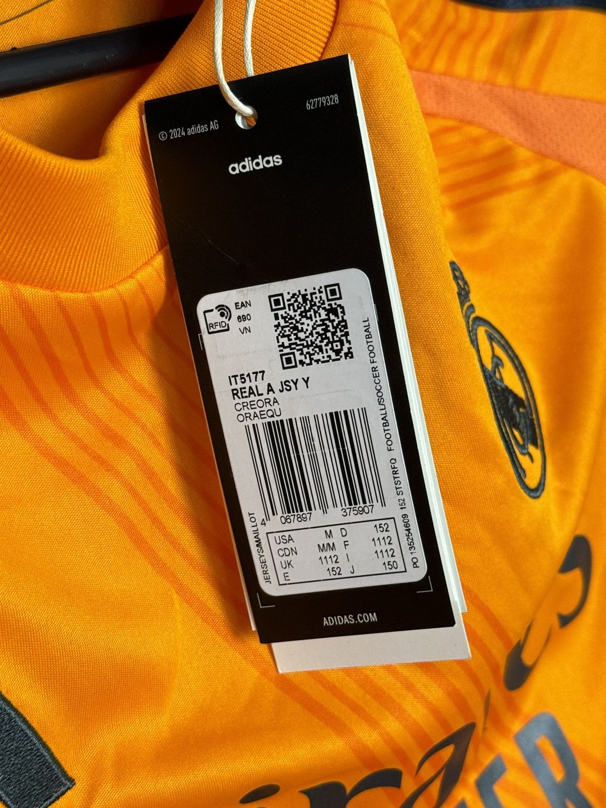 Adidas KIDS New Real Madrid 24/25 Away Bellingham Football Jersey Size US XS / EU 42 / 0 - 10 Thumbnail