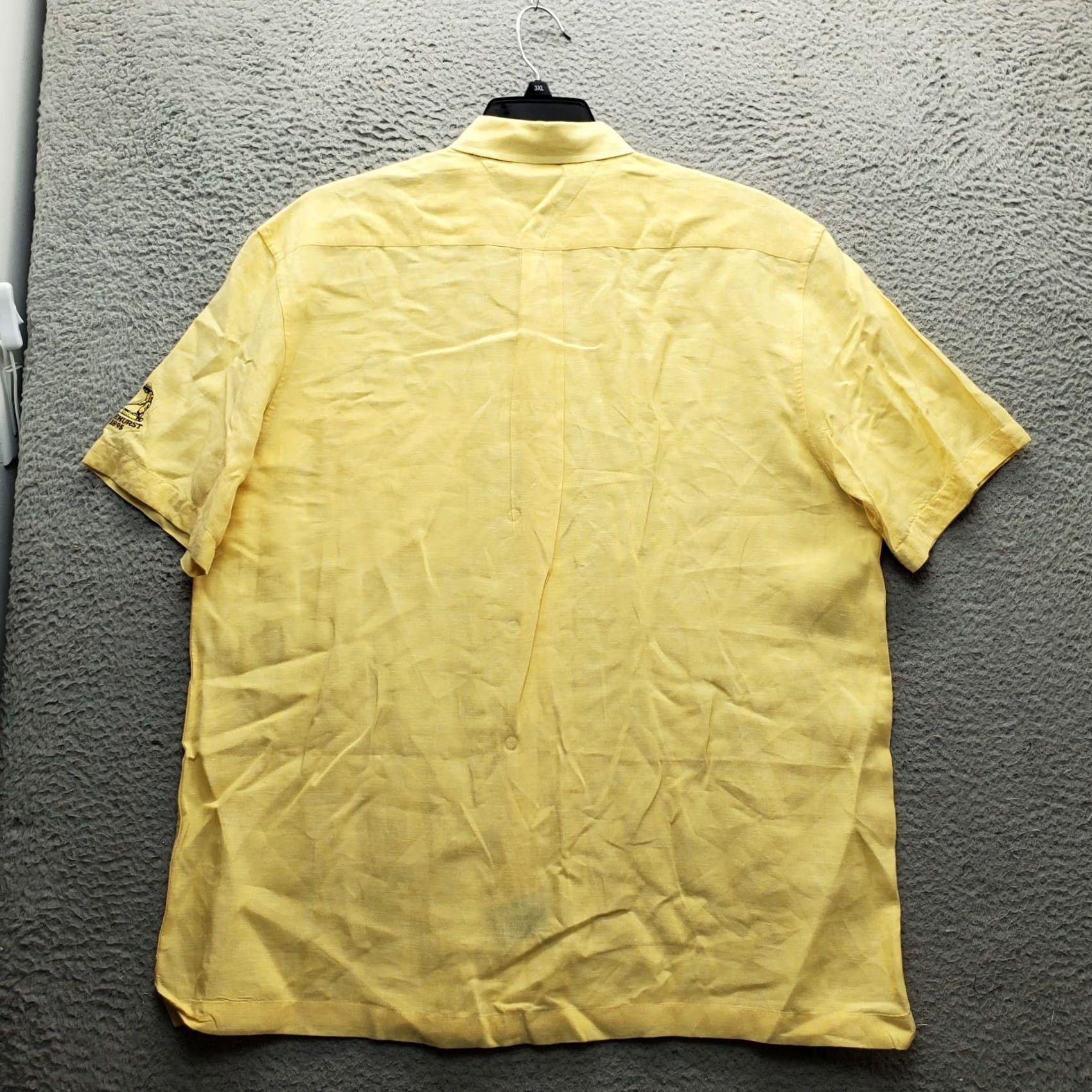 Tommy Hilfiger Tommy Hilfiger Golf Shirt Mens Large Yellow Linen Pinehurst Collared Button-Up Size US L / EU 52-54 / 3 - 2 Thumbnail