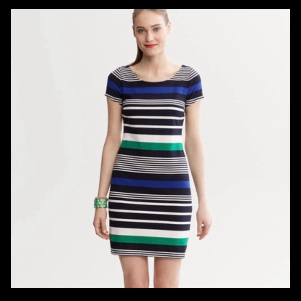 Banana Republic Banana Republic Multi Stripe Ponte Knit Sheath Dress 4 Size S / US 4 / IT 40 - 1 Thumbnail