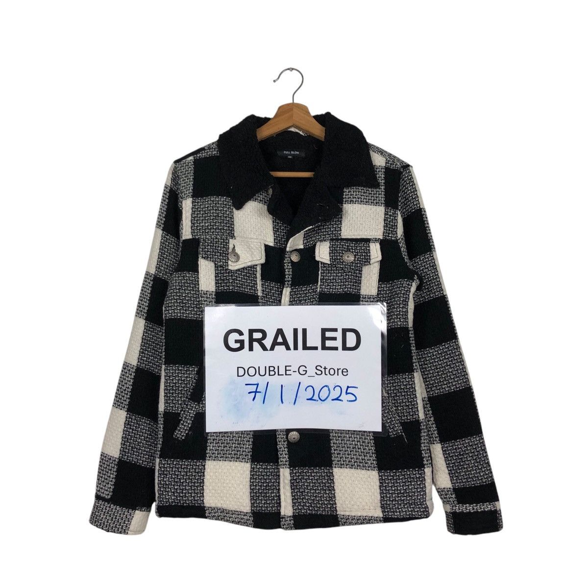 Japanese Brand Full Glow Flannel Shirt Jacket Tartan Design Blanket Fleece Size US M / EU 48-50 / 2 - 1 Thumbnail