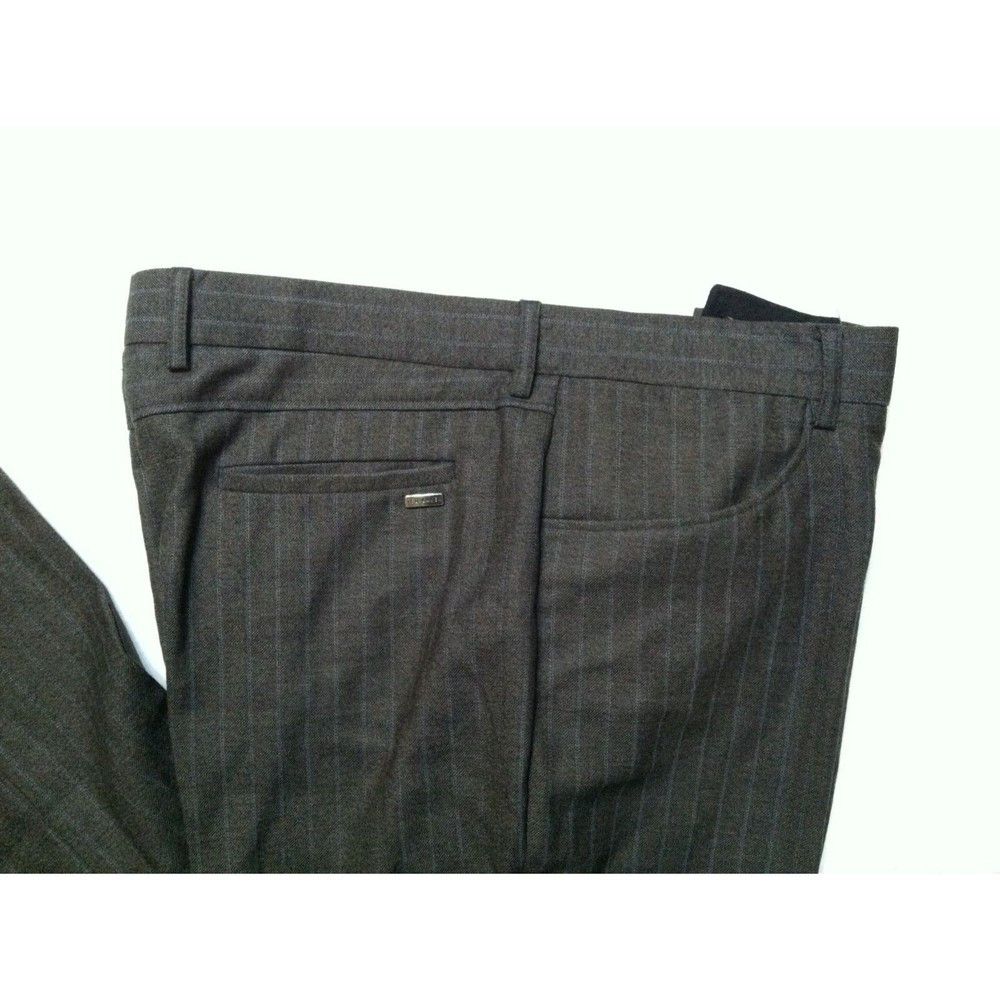 Ted Baker TED BAKER MEN'S BROWN 100%WOOL STRIPED DRESS PANTS 38/34 Size 38L - 5 Thumbnail
