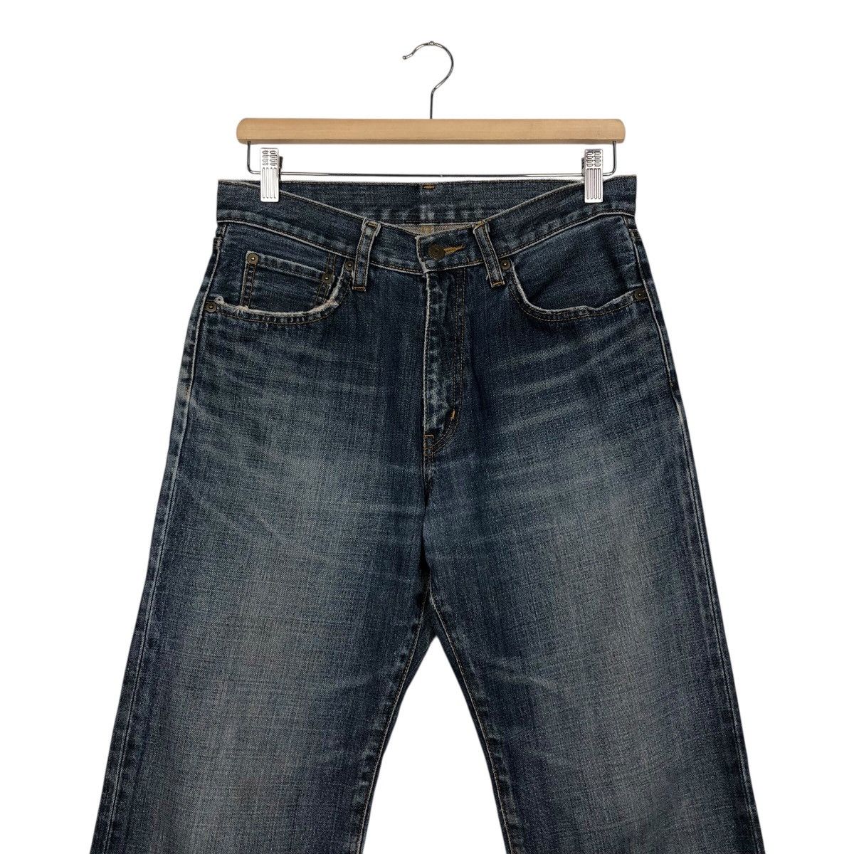 Japanese Brand Ring Denim Dark Wash Straight Leg Jeans Faded Size US 30 / EU 46 - 5 Thumbnail