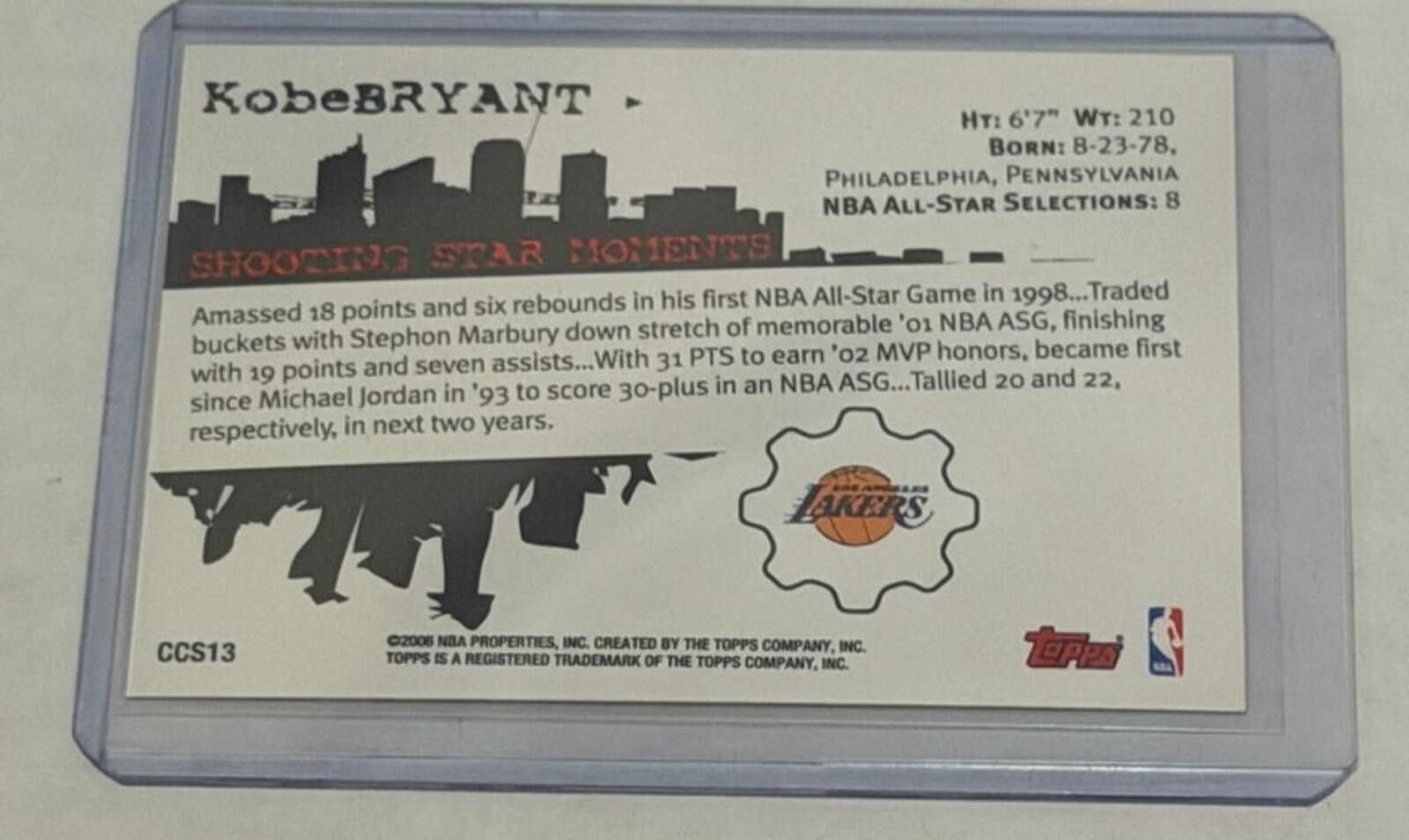 Topshop 2006-07 Topps Clutch City All Stars Kobe Bryant #CCS13 Size ONE SIZE - 2 Thumbnail