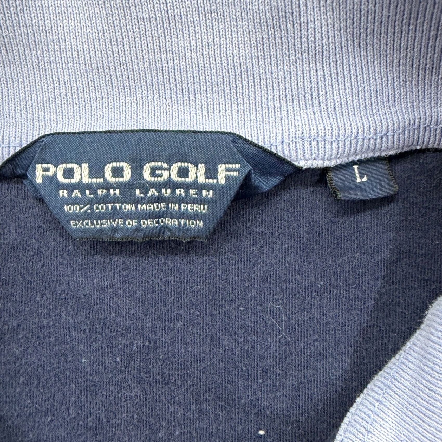 Polo Ralph Lauren Polo Golf Ralph Lauren Mens Navy Blue 1/4 Zip Cotton Pullover Sweater Large L Size US L / EU 52-54 / 3 - 3 Thumbnail