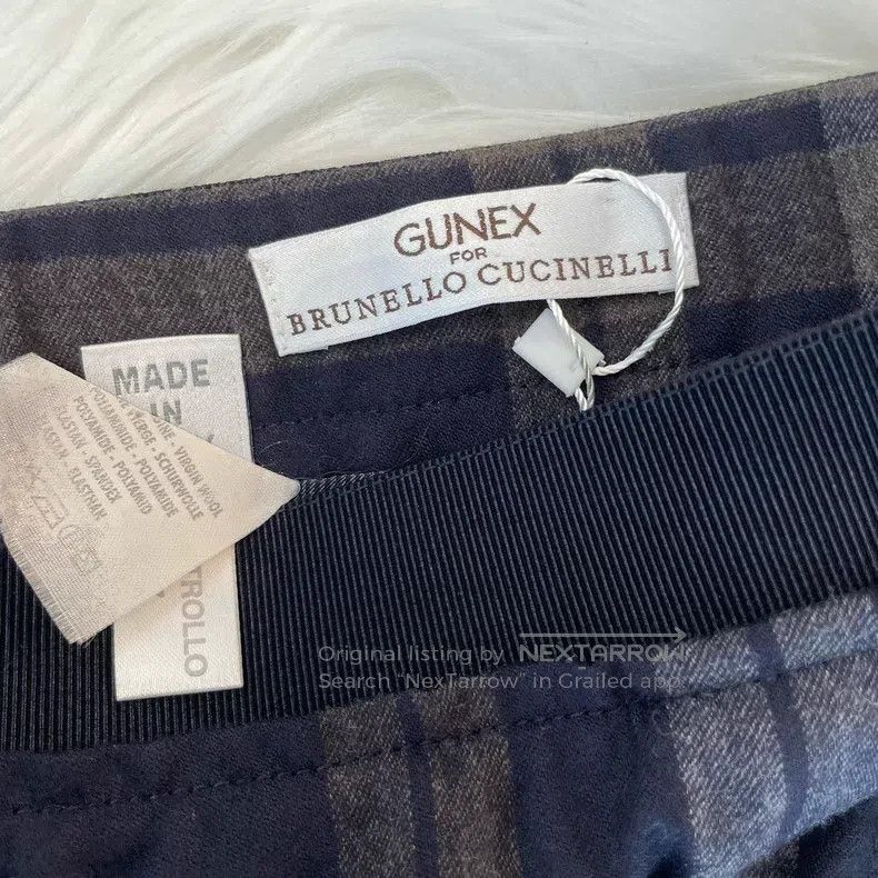 Brunello Cucinelli Brunello Cucinelli Navy Plaid Wool Skirt Size 26" / US 2 / IT 38 - 5 Thumbnail