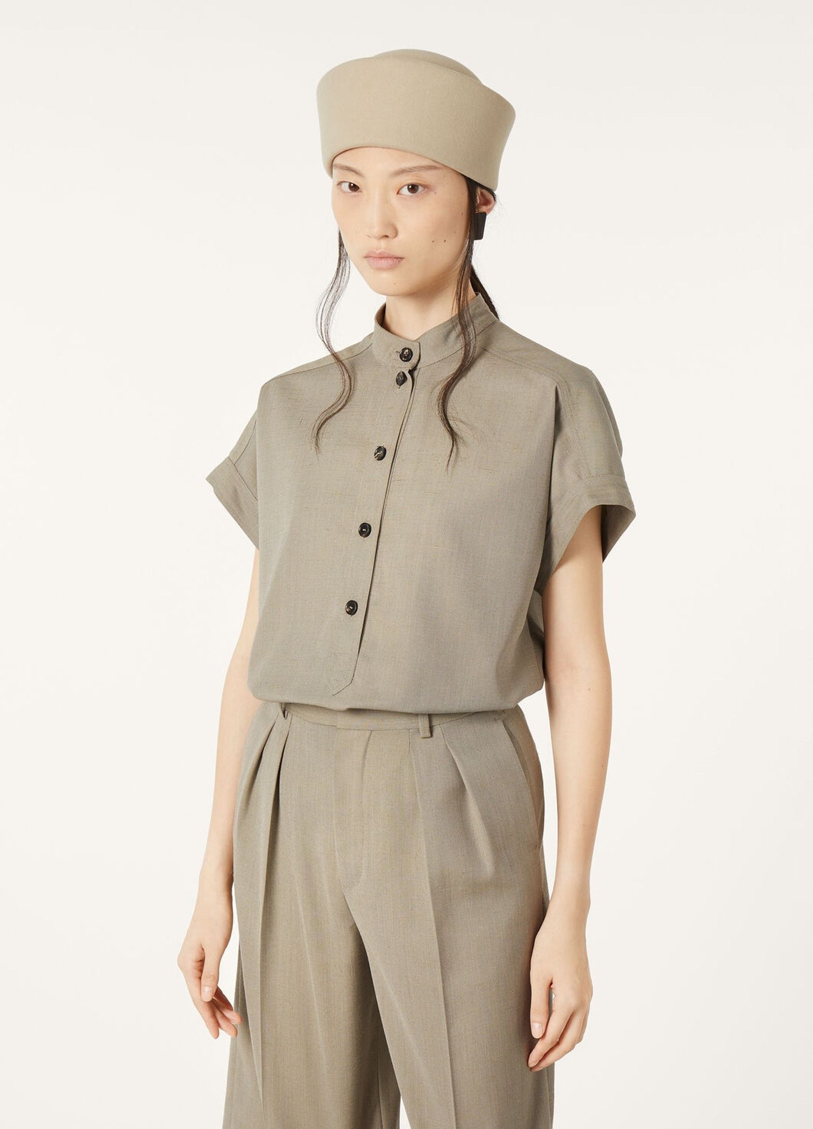 Loro Piana o1srvl11e0526 FAP3847 Elodie Shirt in Beige Size S / US 4 / IT 40 - 4 Thumbnail