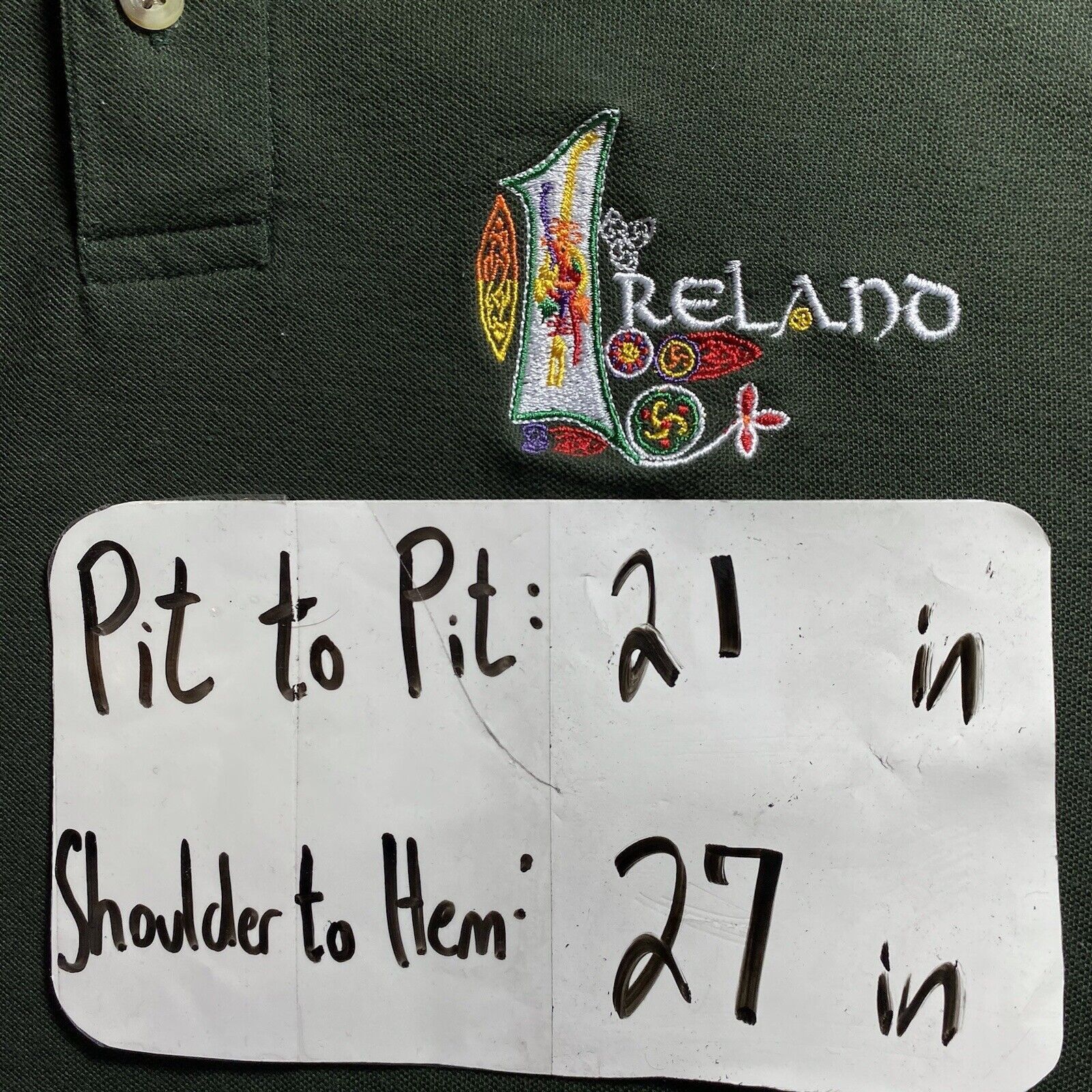 Other Traditional Craftwear Ireland Medium Green Embroidered Polo Size US M / EU 48-50 / 2 - 11 Thumbnail