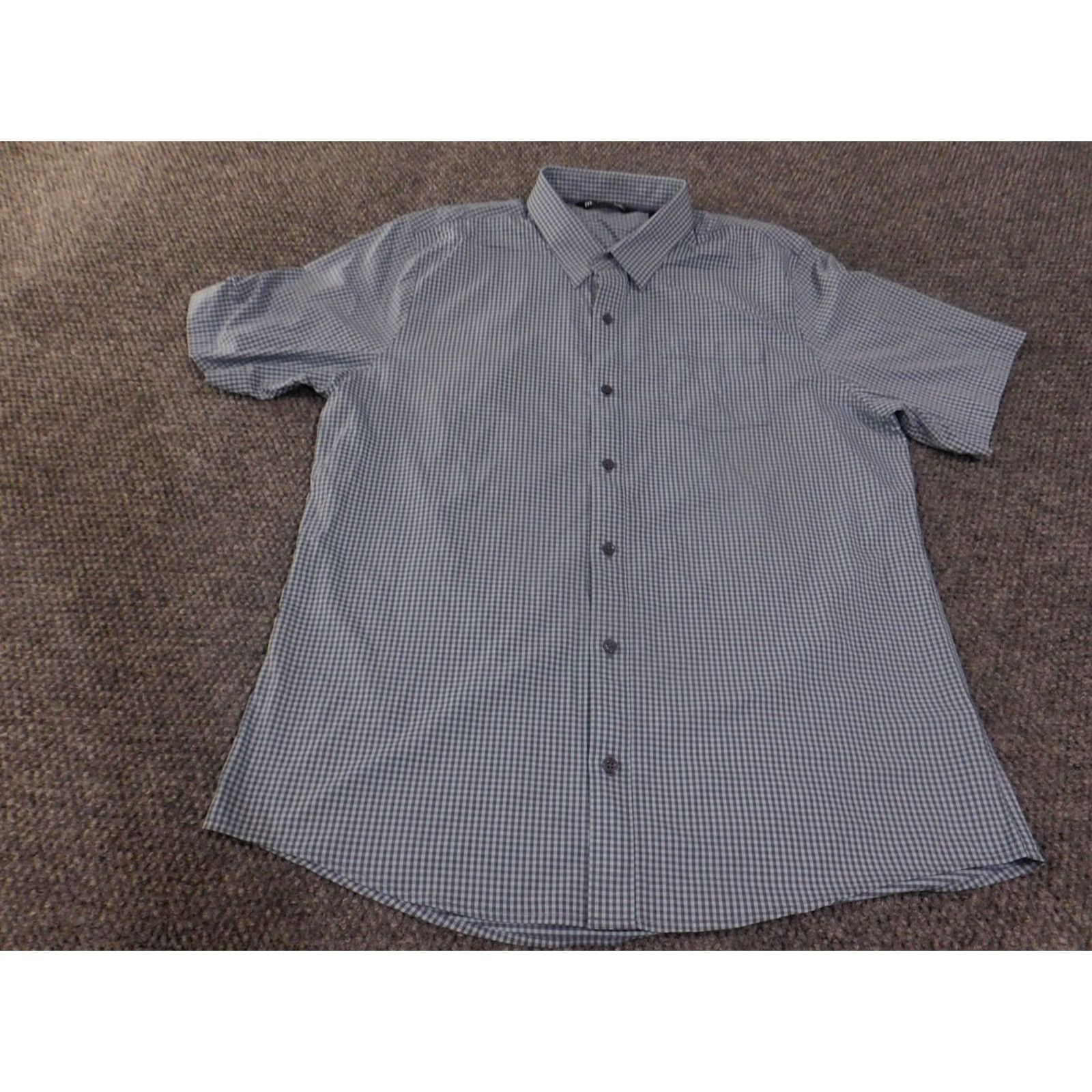 TravisMathew Travis Mathew Shirt Mens XL Blue White Checkered Button Up Short Sleeve Size US XL / EU 56 / 4 - 4 Thumbnail