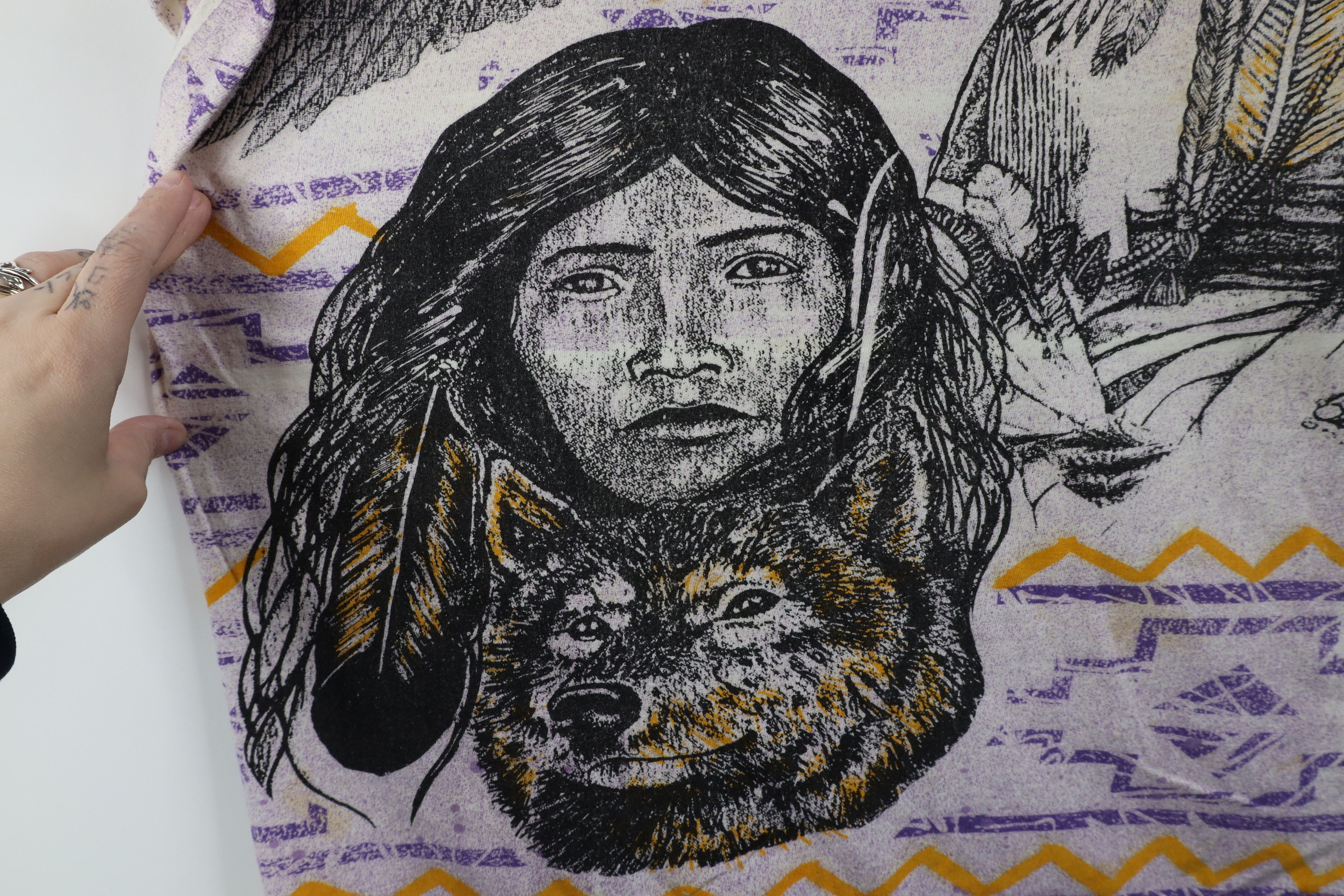 Vintage Vintage 90s Streetwear Southwestern Wolf Eagle Over T-Shirt Size US L / EU 52-54 / 3 - 5 Thumbnail