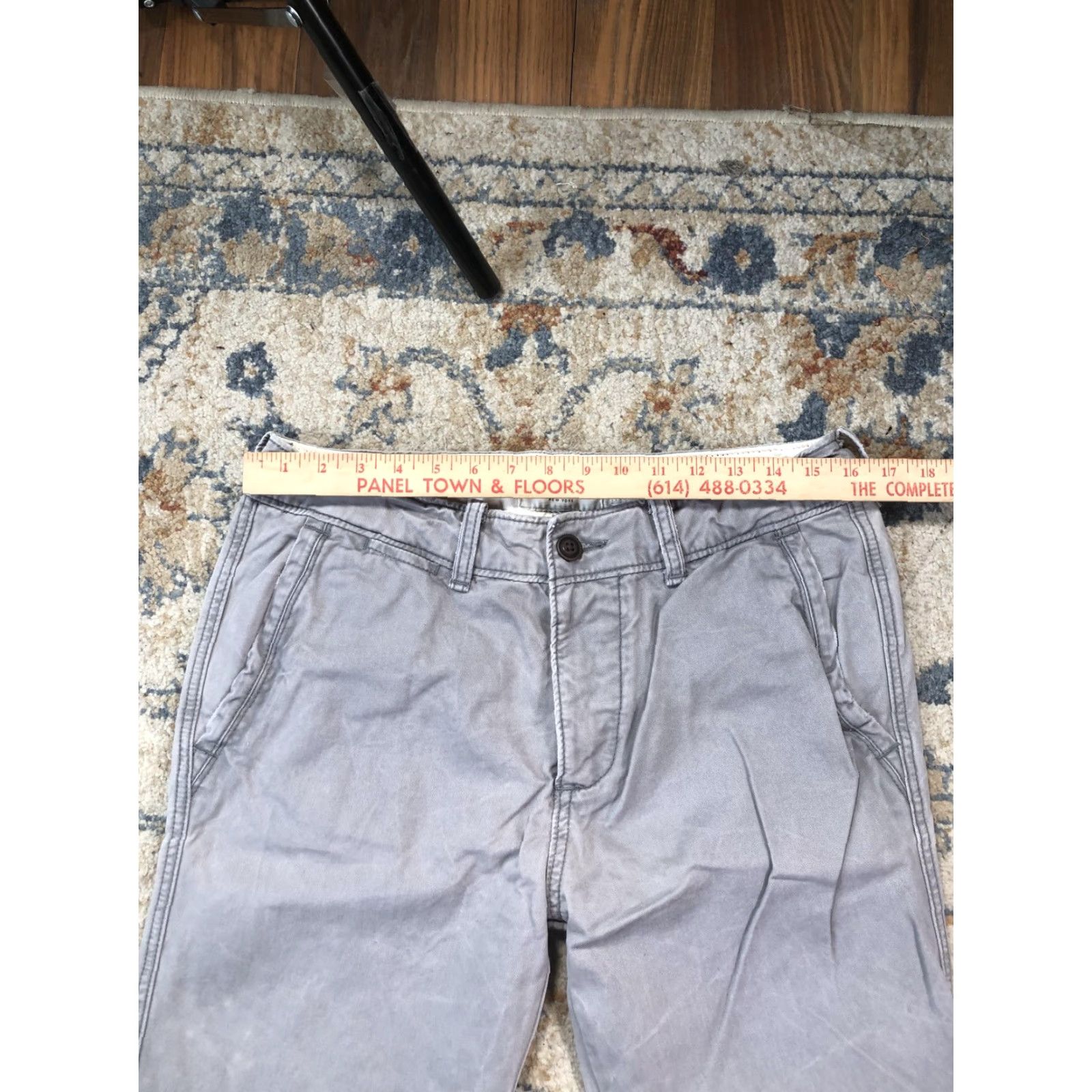 Abercrombie & Fitch Abercrombie & Fitch Pants Mens 31x30 Gray Chino Straight Leg Casual Cotton Size US 31 - 7 Thumbnail
