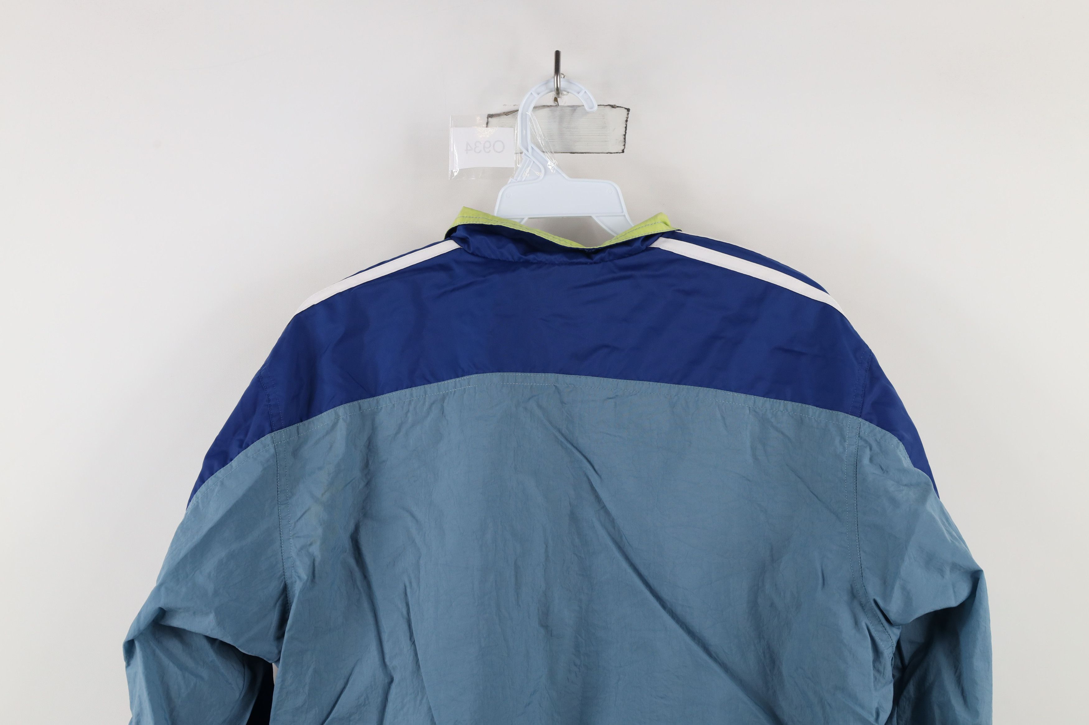 Adidas × Vintage Vintage 90s Adidas Striped Lined Windbreaker Jacket Blue Size M / US 6-8 / IT 42-44 - 11 Thumbnail