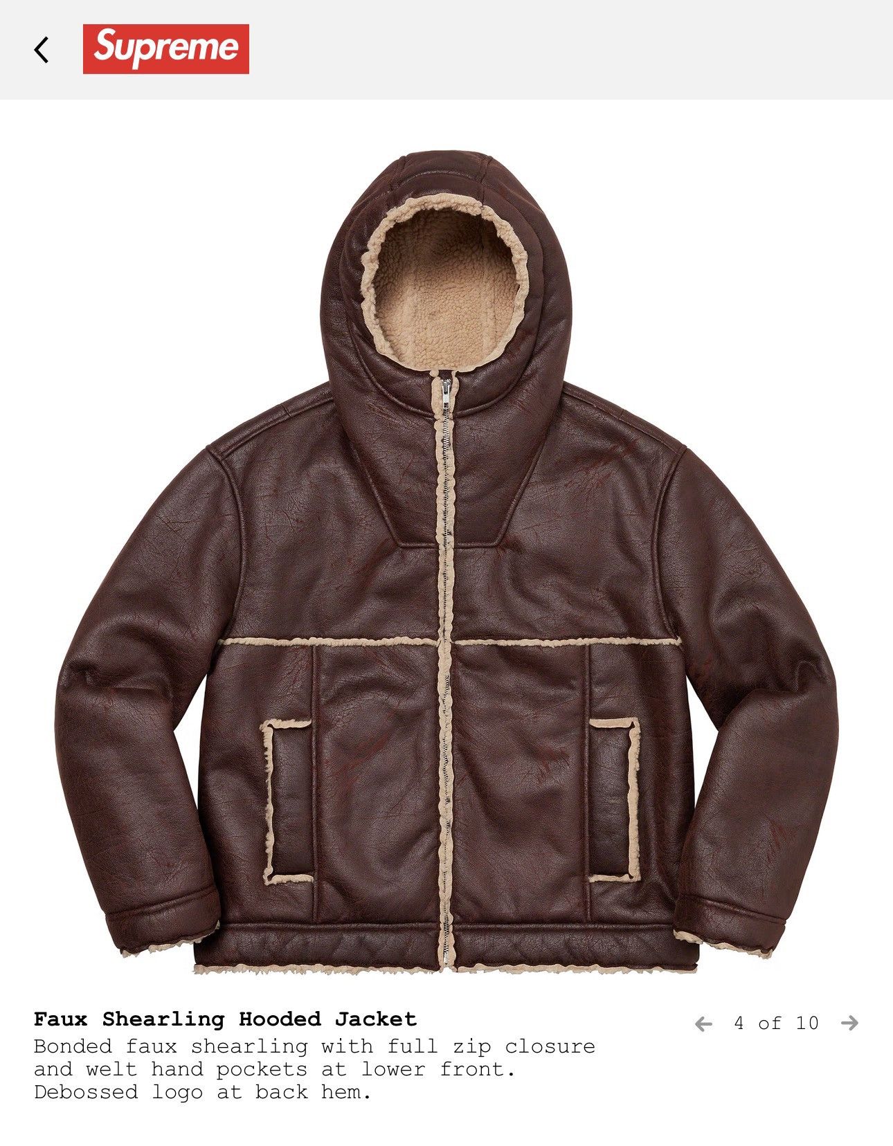 Supreme Supreme Faux Shearling Hooded Jacket | Grailed