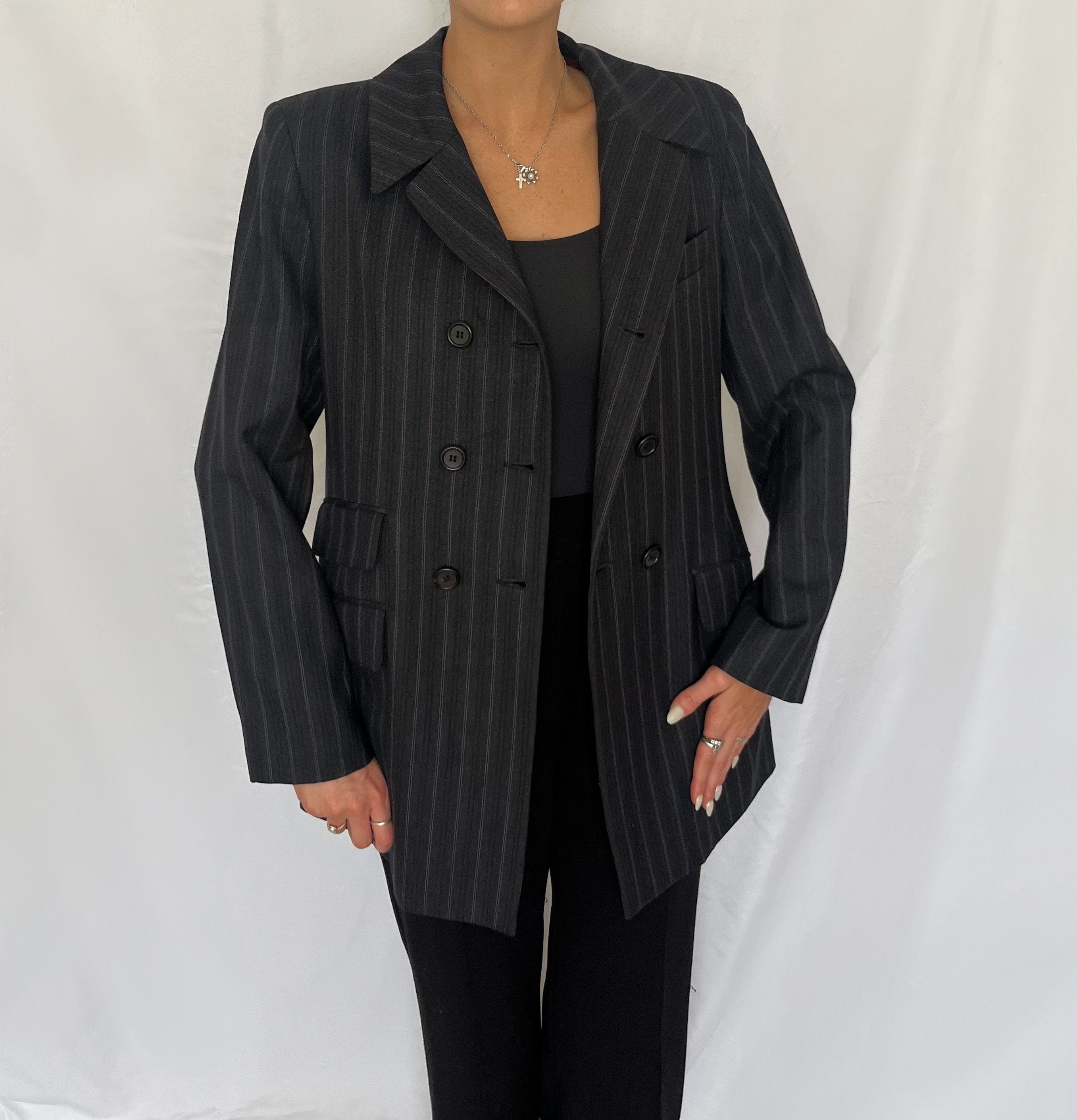 Marc Jacobs Marc Jacobs Pinstripe Suit Jacket Size S / US 4 / IT 40 - 2 Thumbnail