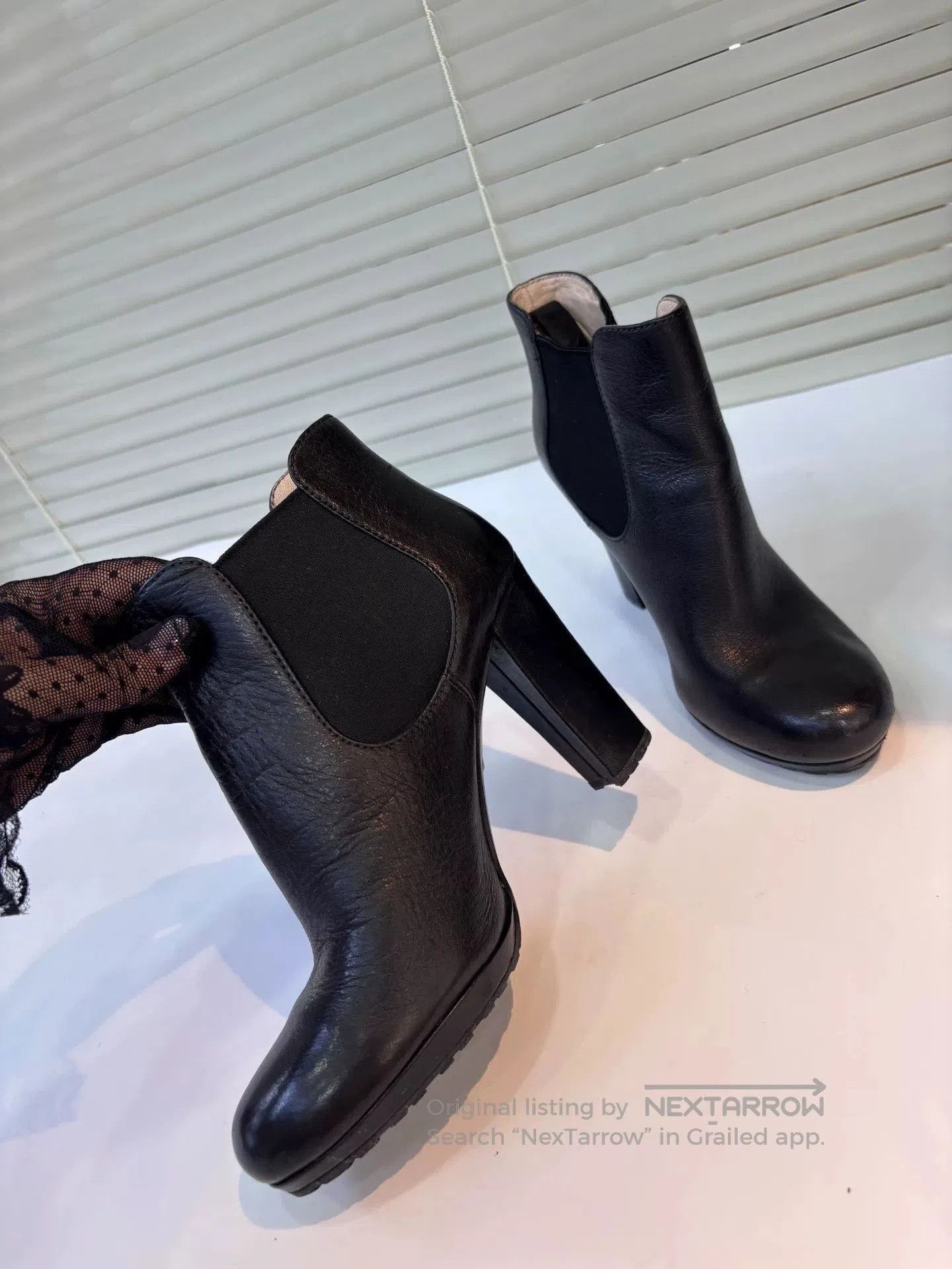 Prada Prada Black Leather Ankle Boots. Size US 5.5 / IT 35.5 - 4 Thumbnail