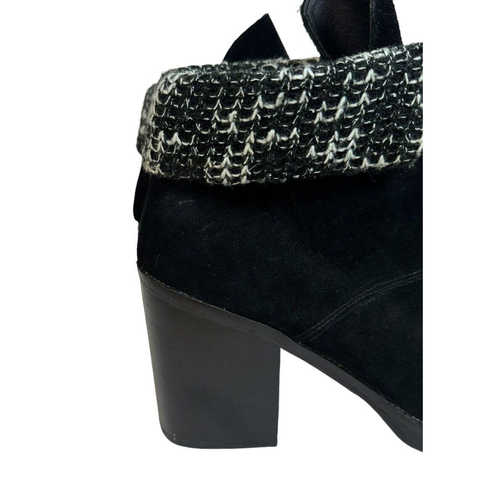 Chinese Laundry Chinese Laundry Marvel Black Suede Ankle Boot Knit Cuff 8.5 Size US 8.5 / IT 38.5 - 2 Thumbnail