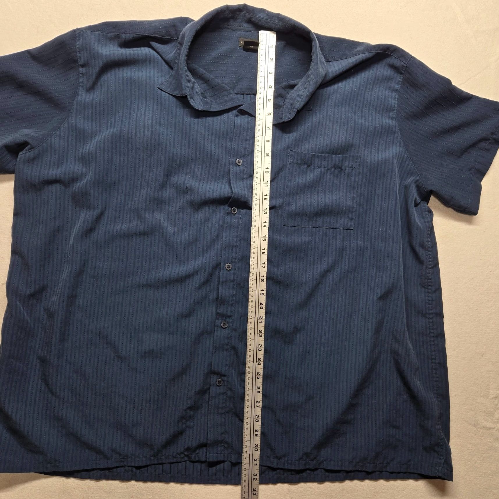 Vintage J Ferrar Shirt Button-Up Blue Striped Short Sleeve Adult Men's 4X Cotton Casual Shirt Men's 4X Blue Striped Button-Up Shirt Size US XXL / EU 58 / 5 - 6 Thumbnail