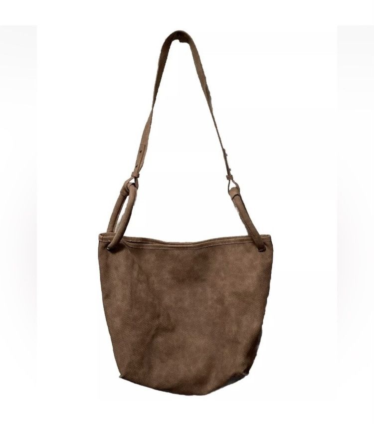Anthropologie Anthropologie Beige Tie Dye Eyelet Suede Purse & Makeup Bag Size ONE SIZE - 2 Thumbnail