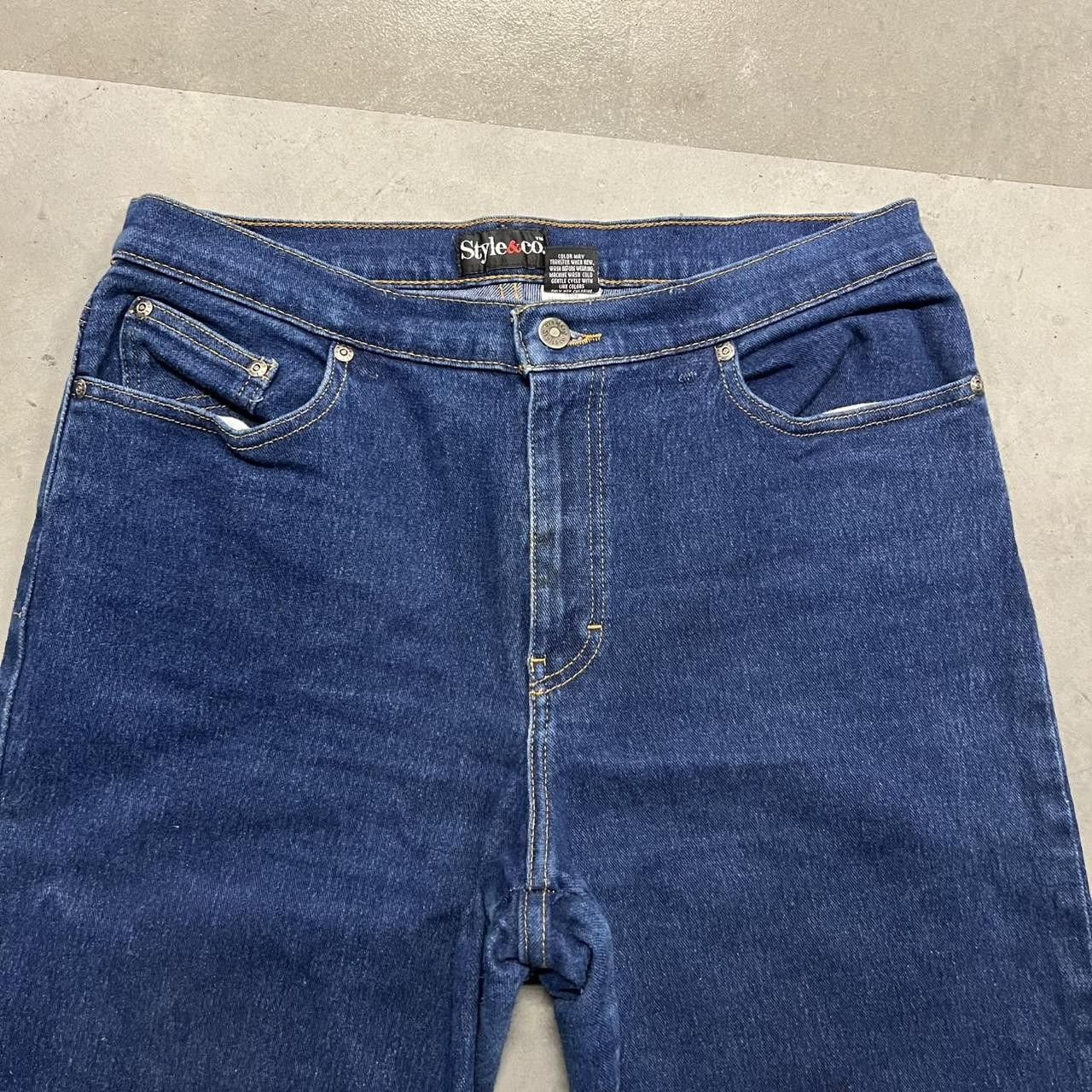 Japanese Brand × Vintage Vintage Y2K/2000s Blue dark wash Straight leg Denim jeans ! Size US 32 / EU 48 - 4 Thumbnail