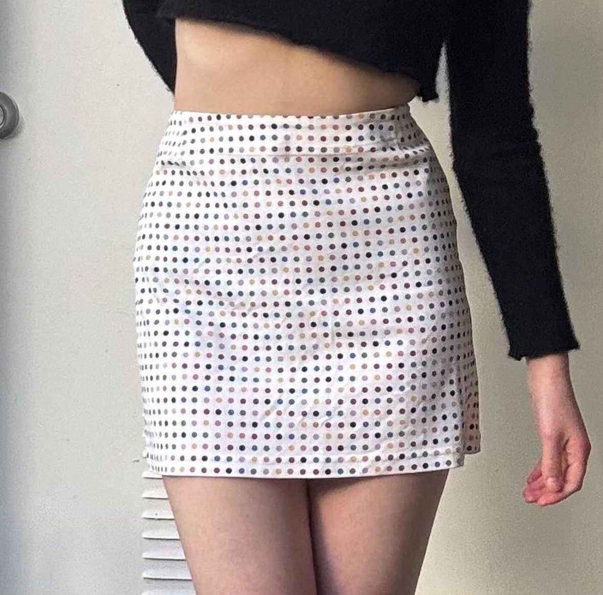 Rifat Ozbek VINTAGE 90s RIFAT OZBEK RAINBOW POLADOT MINI SKIRT Size 27" / US 4 / IT 40 - 3 Thumbnail