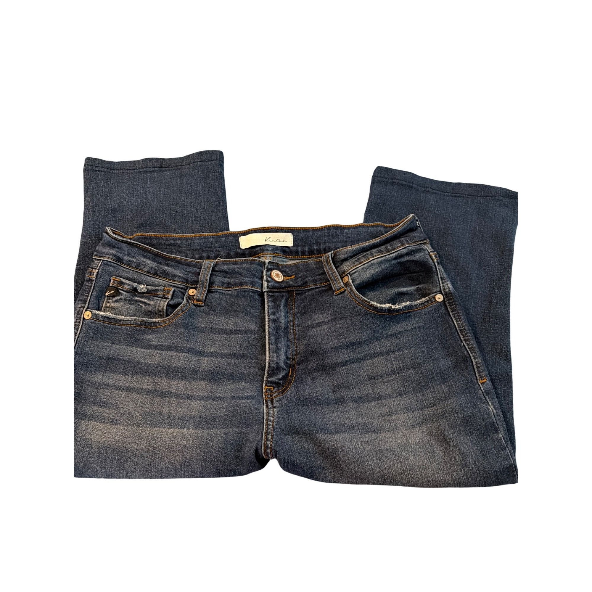 Kancan USA Kancan Capri Blue Denim Jeans Distressed Mid Rise Stretch Da Size 32" / US 10 / IT 46 - 2 Thumbnail