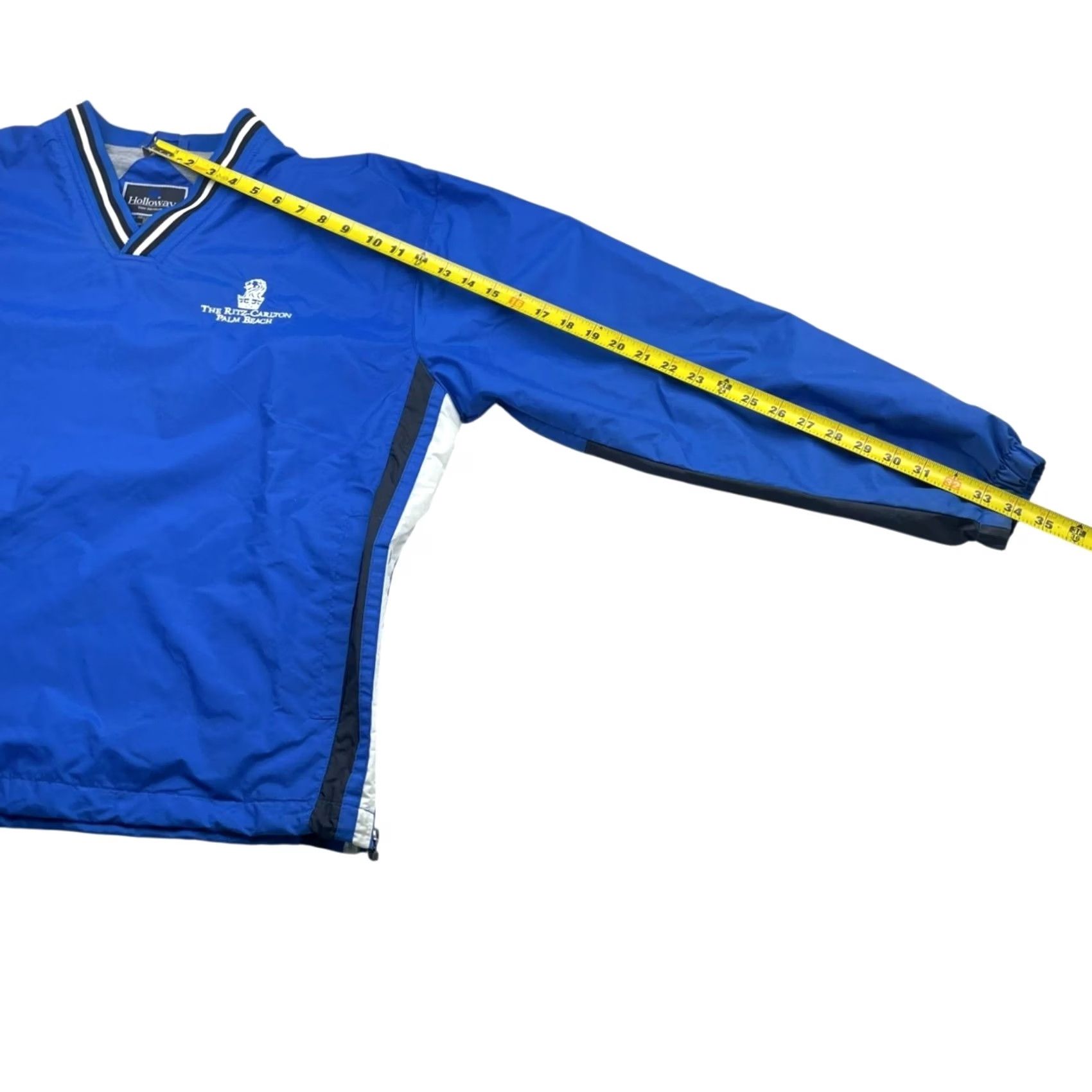 Holloway Holloway Ritz Carlton Palm Beach Men's Windbreaker Track Suit Blue/Black/White 2 Piece Medium Nylon 100% Wind Resistant Pockets Size 40R - 7 Thumbnail