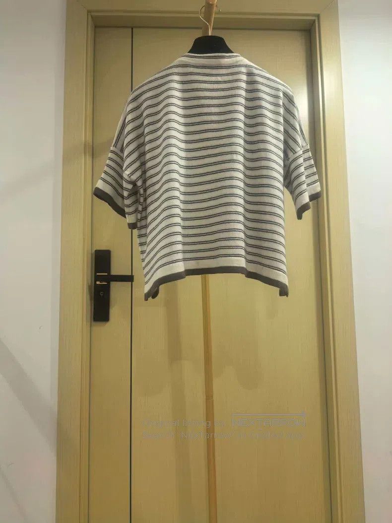 Brunello Cucinelli Brunello Cucinelli Cashmere Striped Short Sleeve Size S / US 4 / IT 40 - 2 Thumbnail