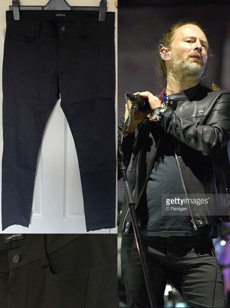 Undercover Dart Stretch Skinny Denim Pants Black Thom Yorke